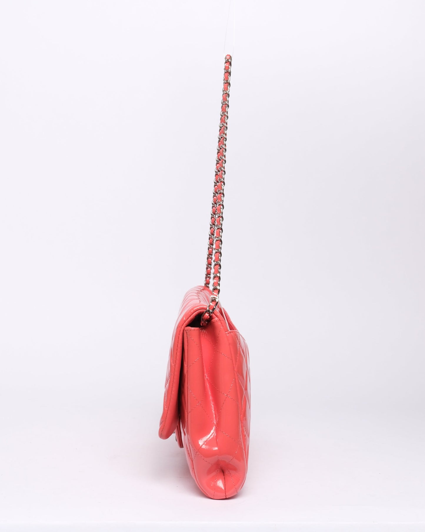 Chanel Coral Patent Leather Flap Shoulder Bag