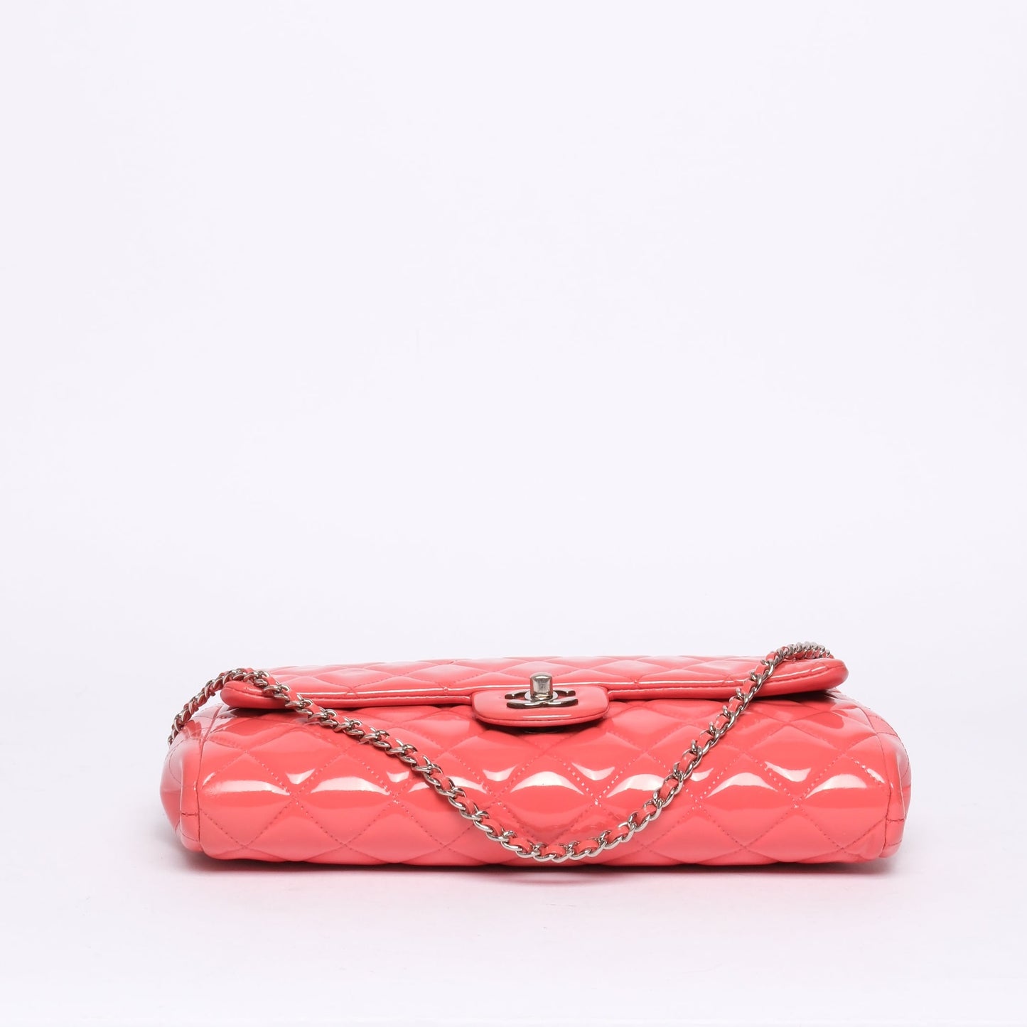 Chanel Coral Patent Leather Flap Shoulder Bag