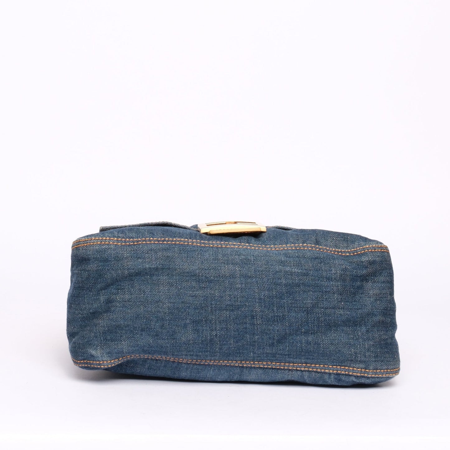 Fendi Denim Mama Baguette w/ Lizard Trim