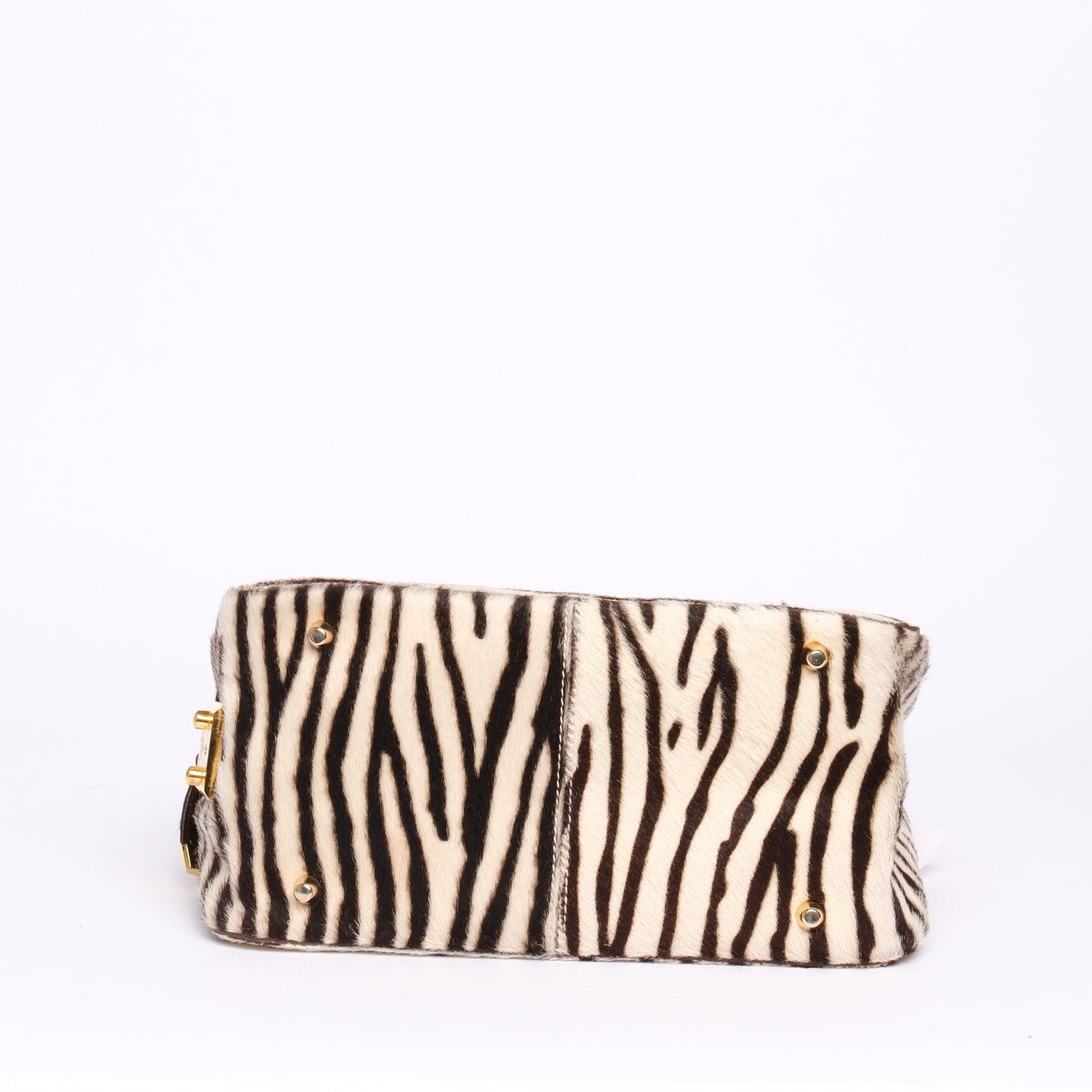 Prada Zebra Printed Pony-Hair Top Handle Bag