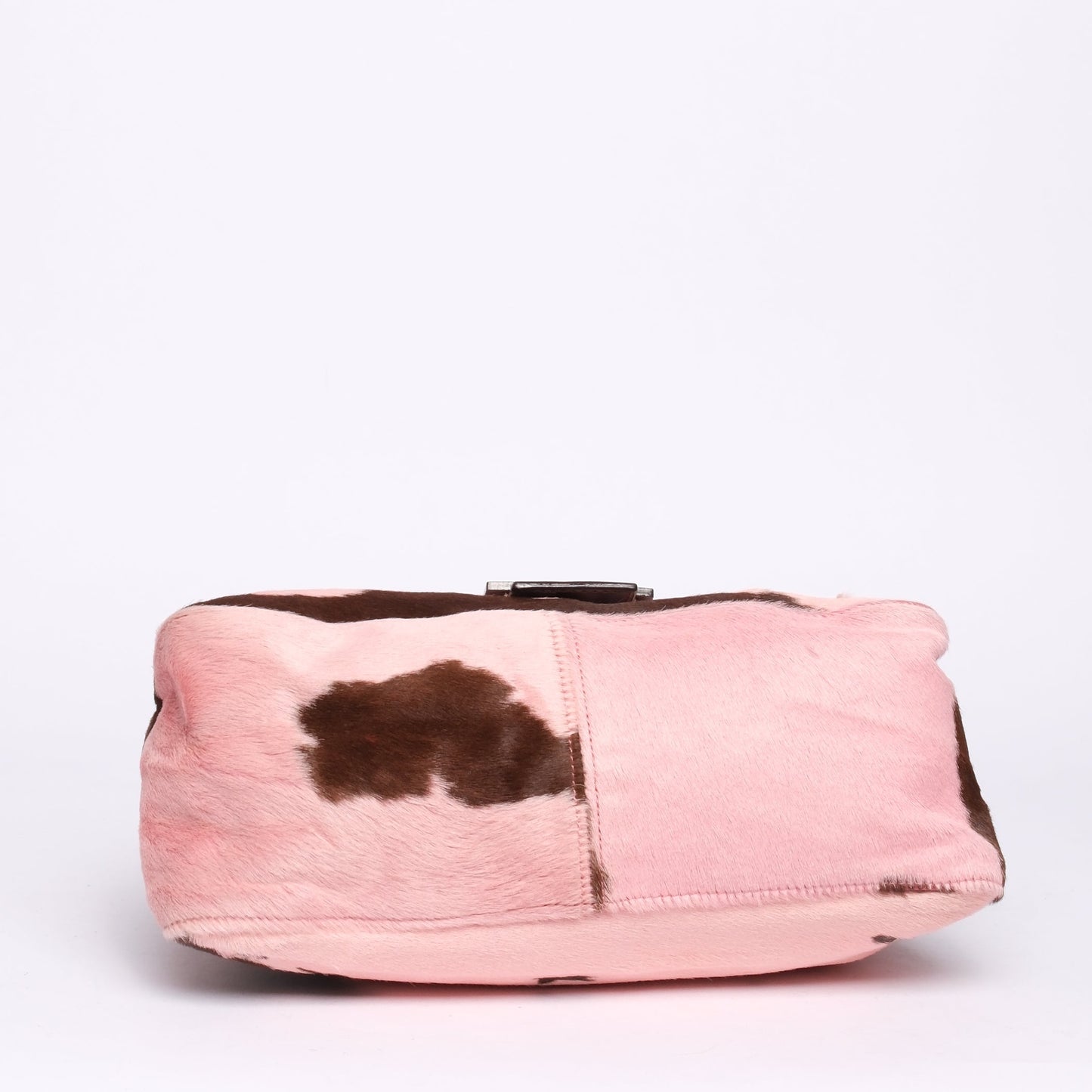 Fendi Pink & Brown Pony-Hair Cow Printed Mamma Baguette