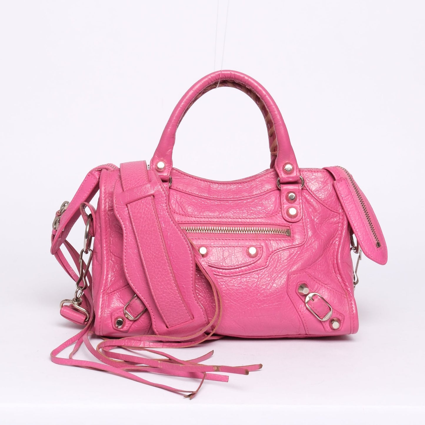 Balenciaga Pink Leather Mini City Bag