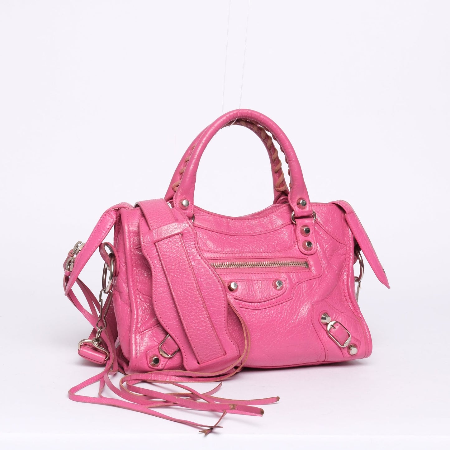 Balenciaga Pink Leather Mini City Bag