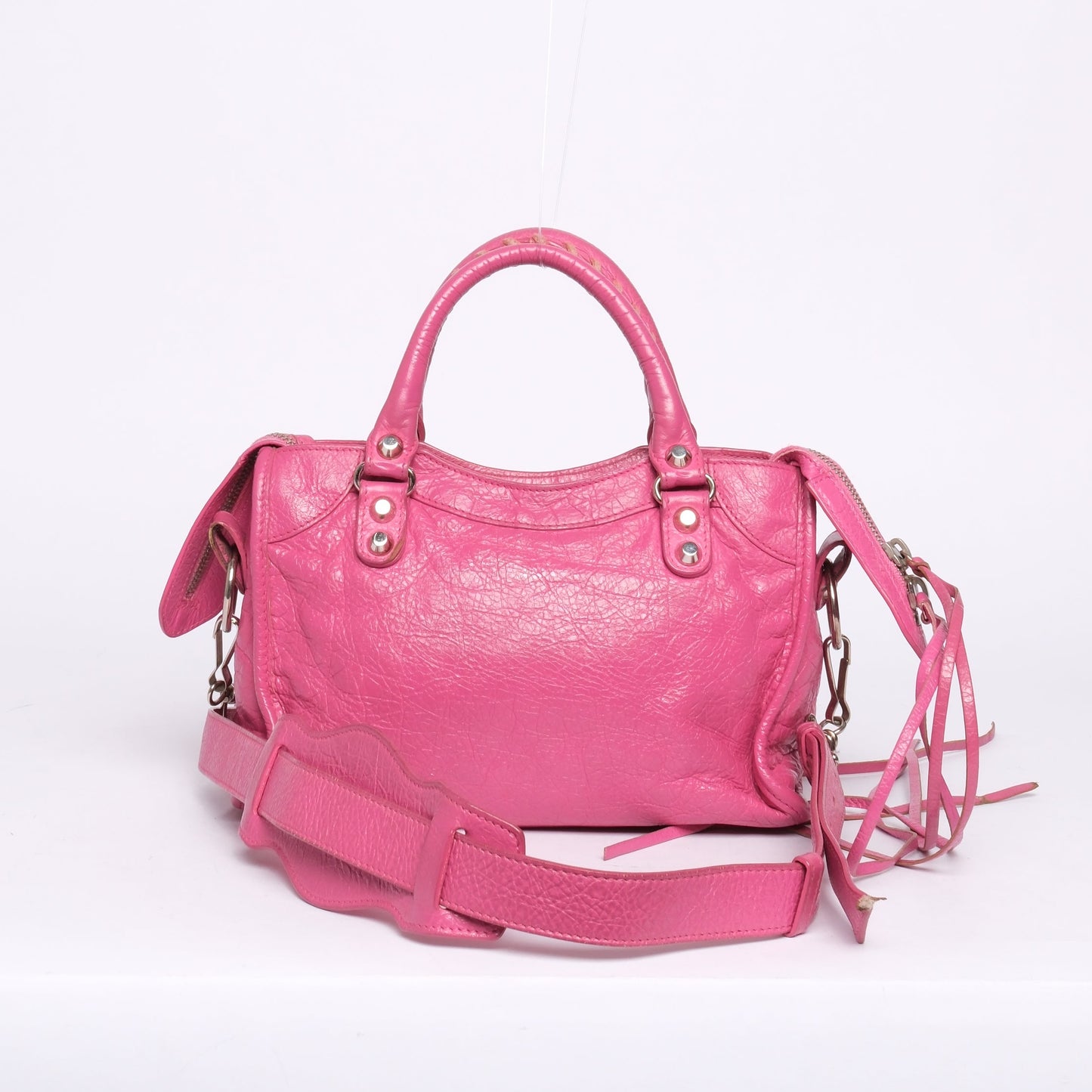 Balenciaga Pink Leather Mini City Bag