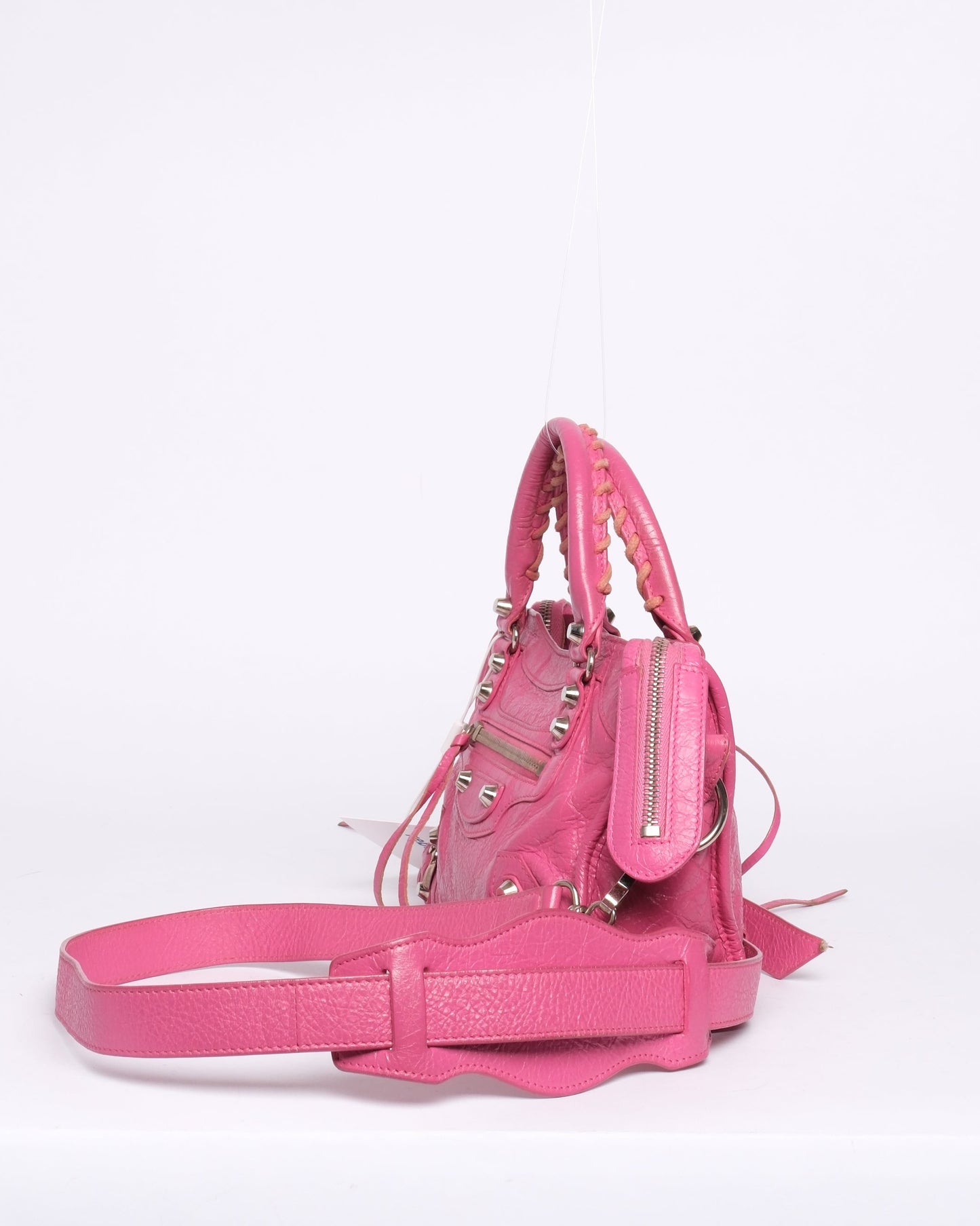 Balenciaga Pink Leather Mini City Bag