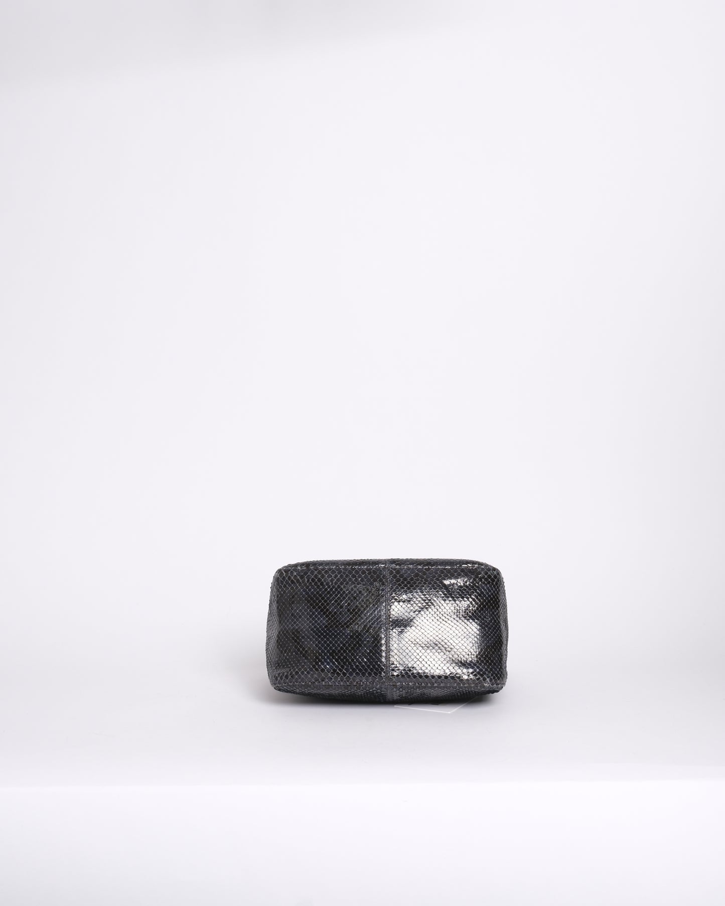 Fendi Black Python Leather Rounded Mamma Baguette