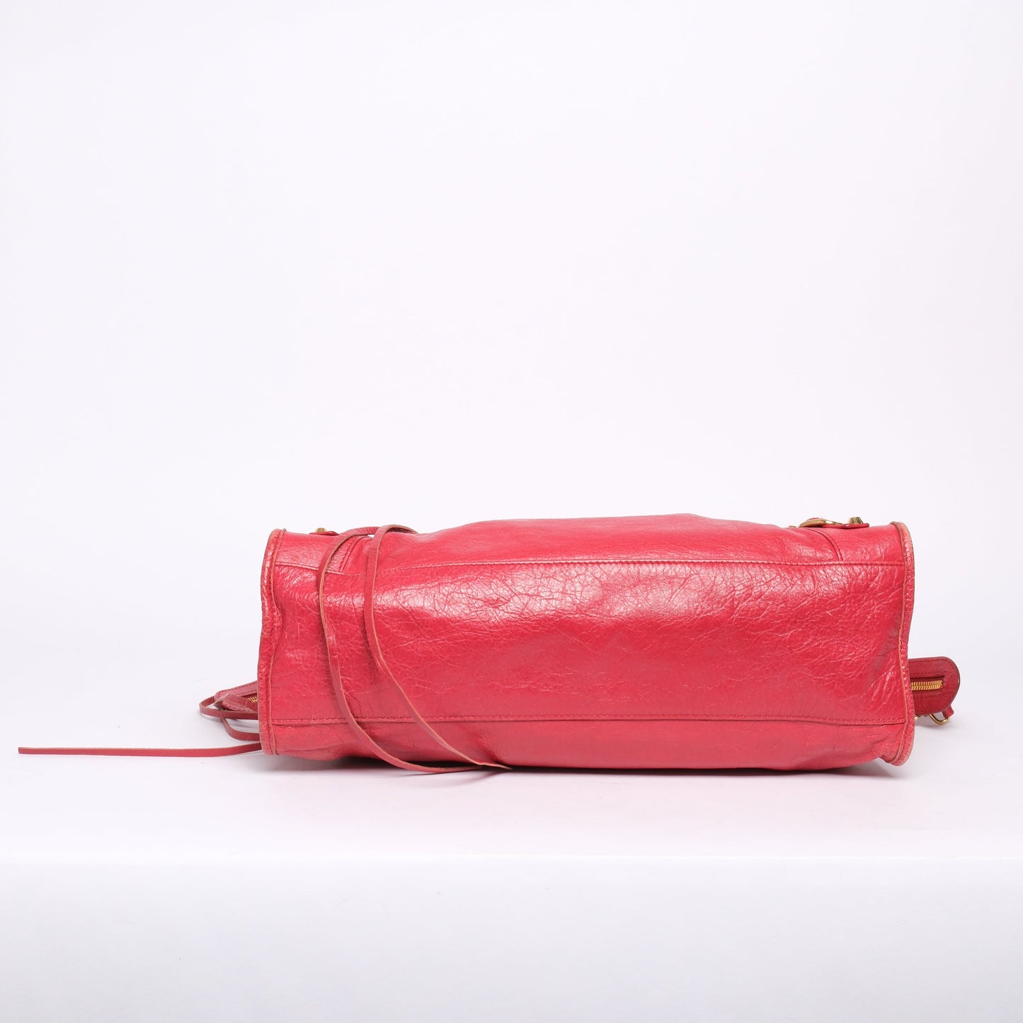 Balenciaga Red Pink Leather City Bag GHW