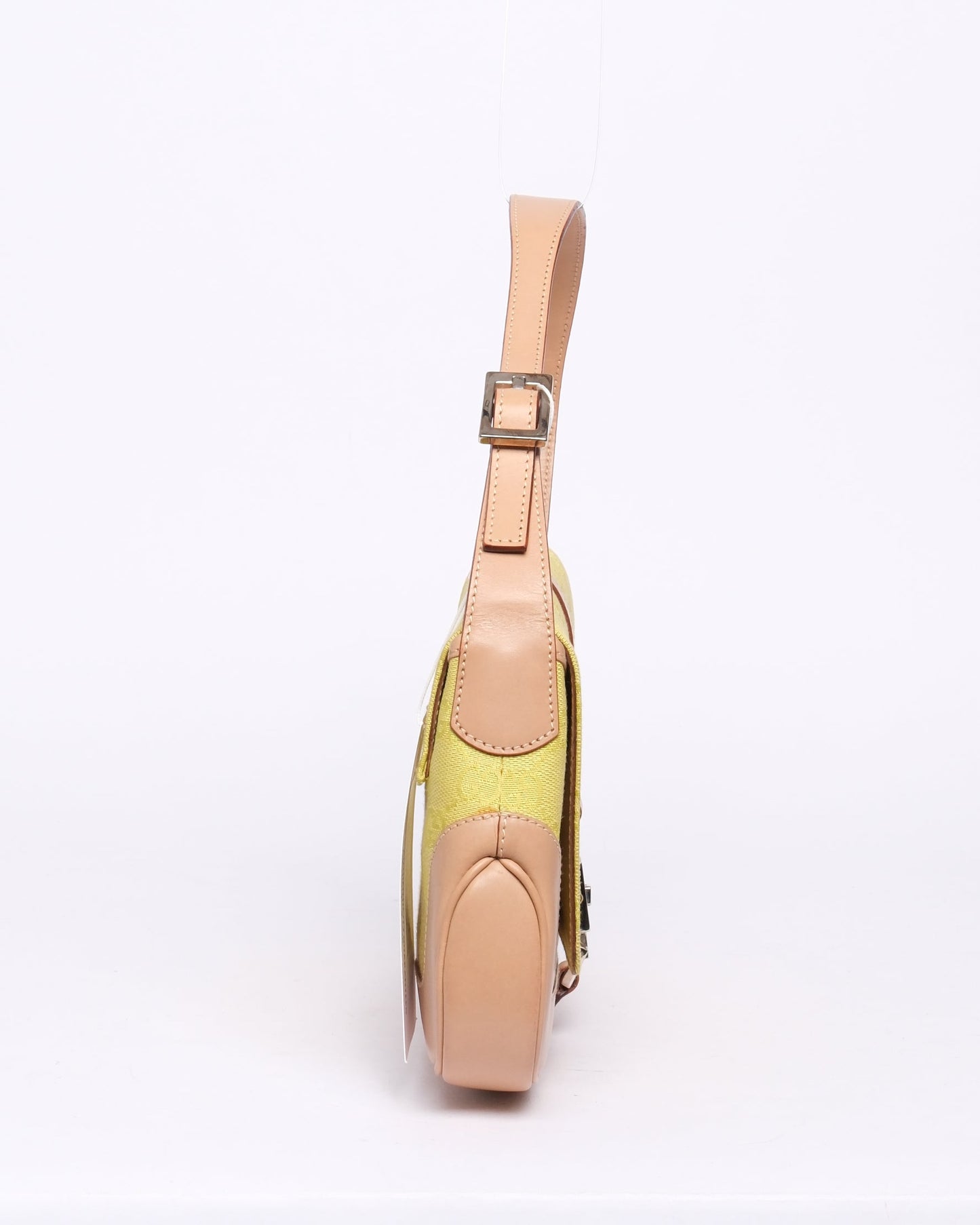 Gucci Green & Beige Canvas & Leather Jackie Shoulder Bag