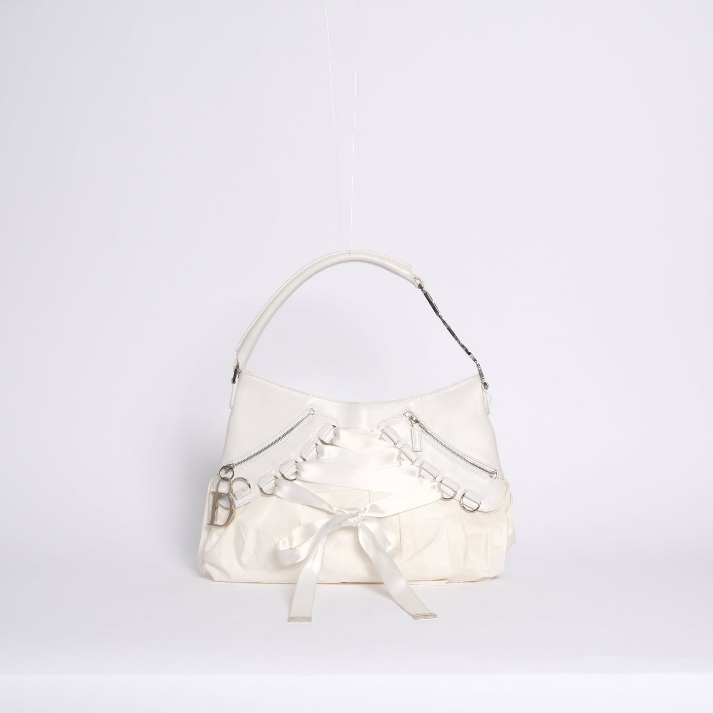 RARE Christian Dior White Corset Ballerina Large Shoulder Bag (Copy)