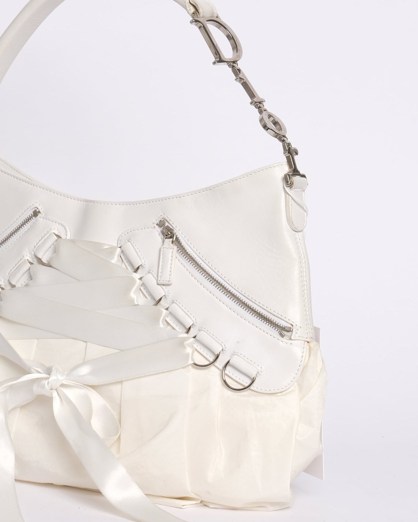 RARE Christian Dior White Corset Ballerina Large Shoulder Bag (Copy)