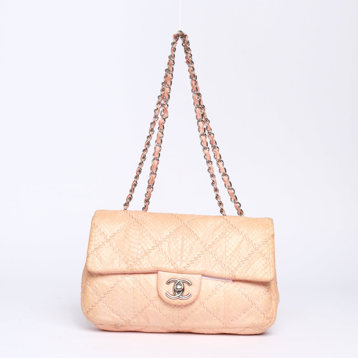 Chanel Peach Python Small Flap Bag