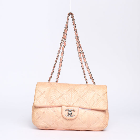 Chanel Peach Python Small Flap Bag
