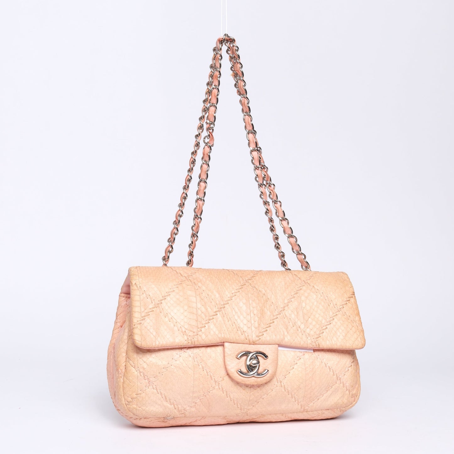 Chanel Peach Python Small Flap Bag