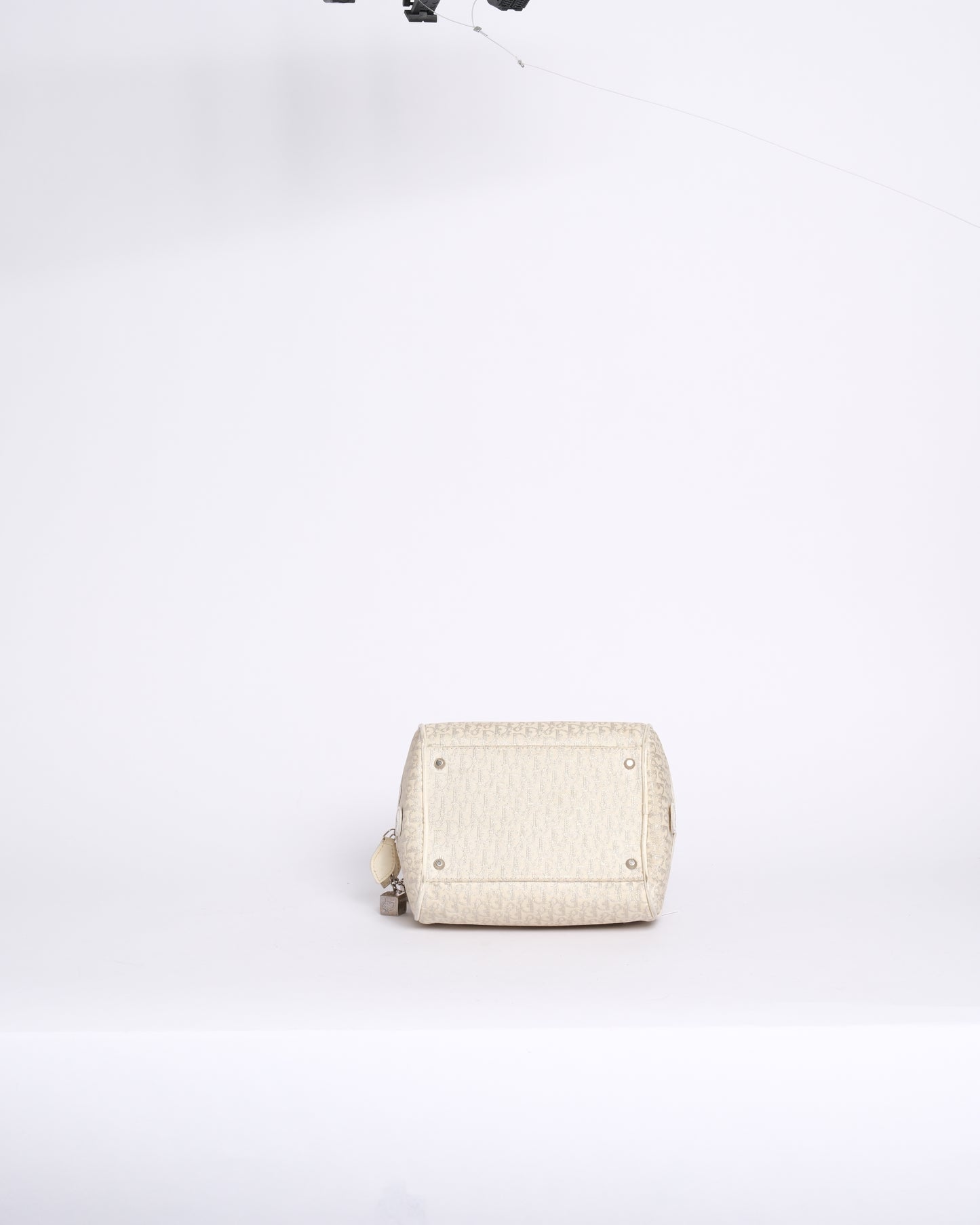 Christian Dior Cream Trotter Canvas Mini Top Handle Gambler Bag