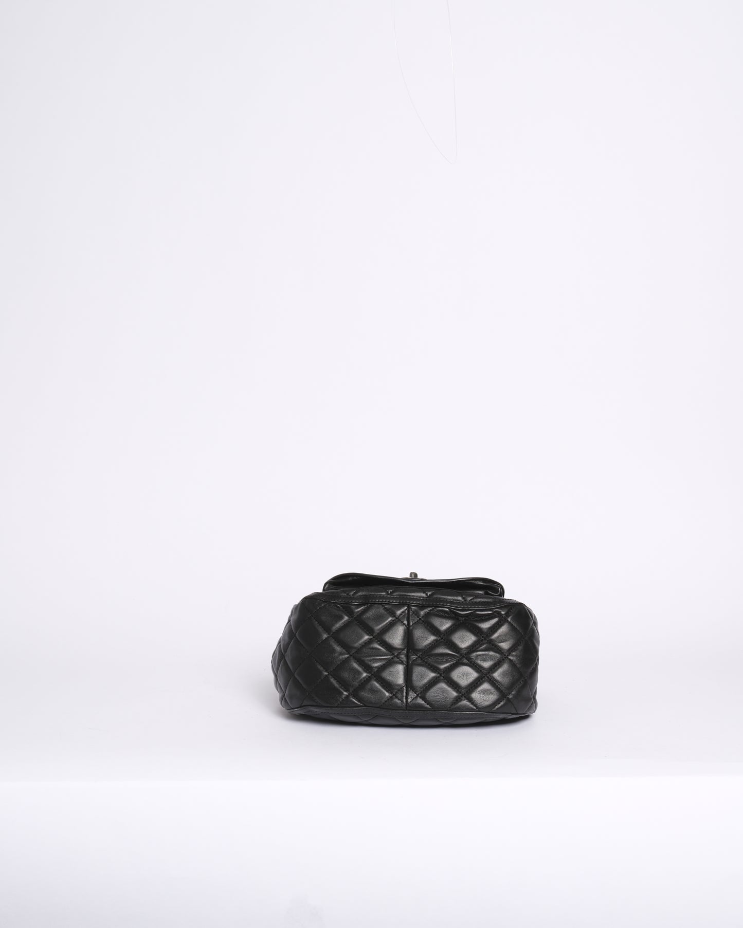 Chanel Black Lambskin Leather & Pony Hair Quilted Paris-Salzburg Saddle Bag