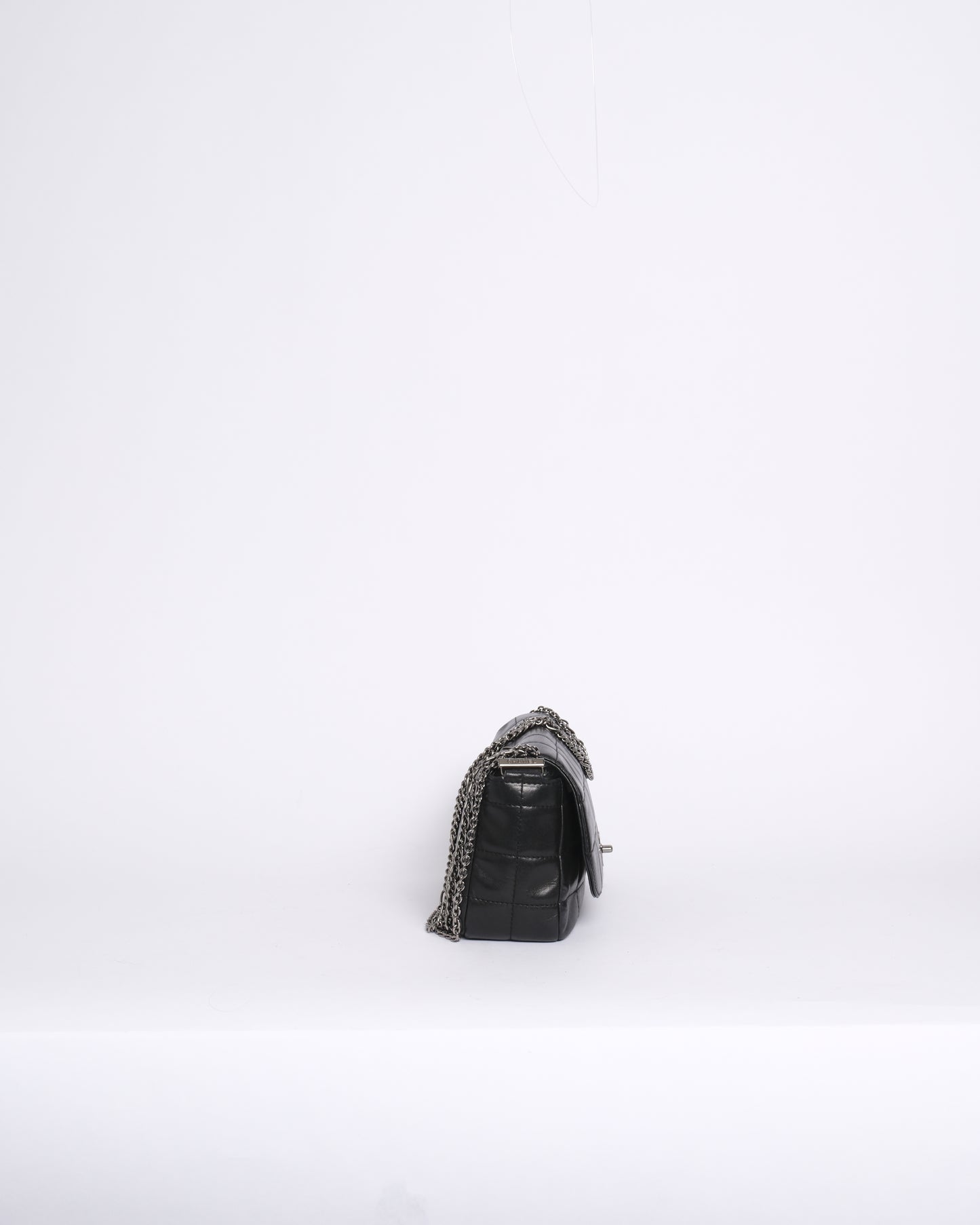 Chanel Black Lambskin Leather Chocolate Bar 4 Chain Flap