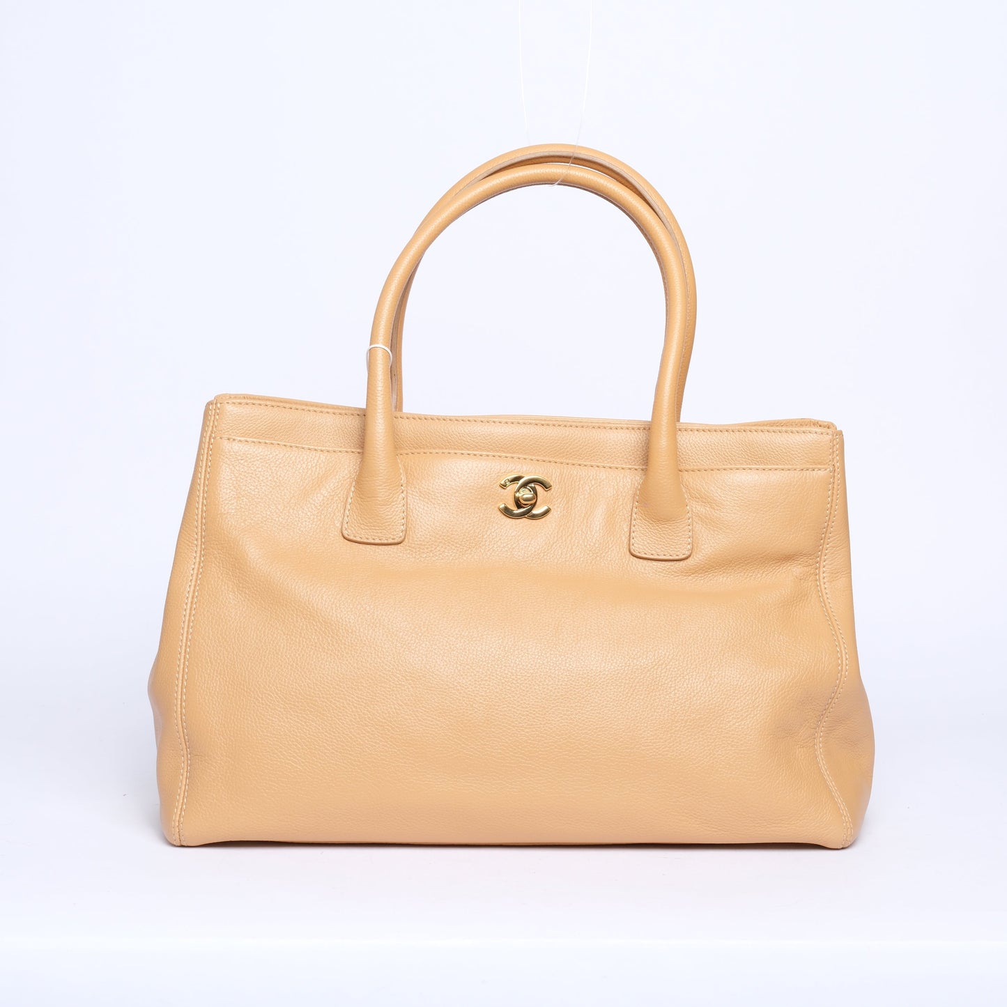 Chanel Beige Lambskin Leather Executive Tote Bag