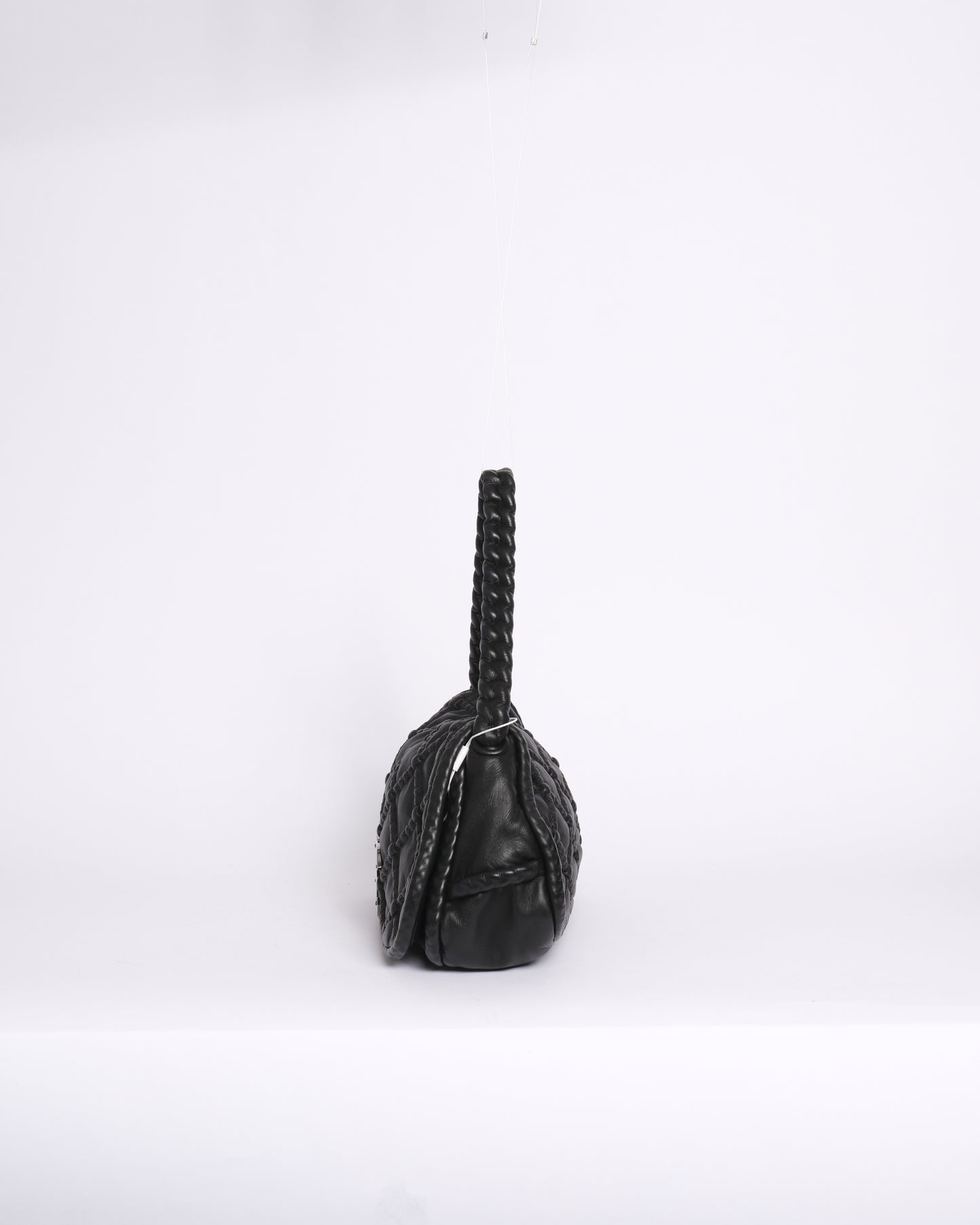 Chanel Black Lambskin Leather Hidden Flap Braided Handle