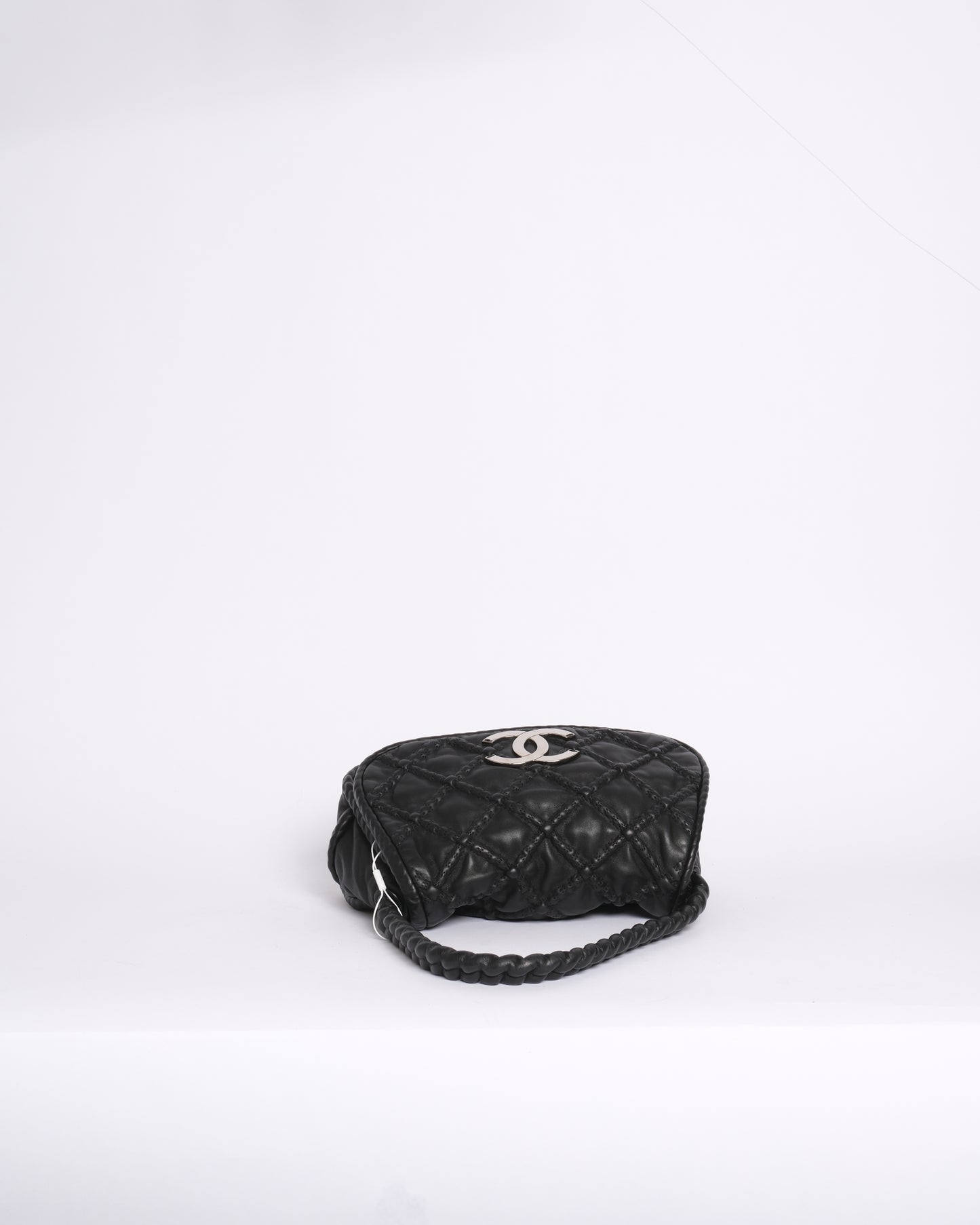 Chanel Black Lambskin Leather Hidden Flap Braided Handle