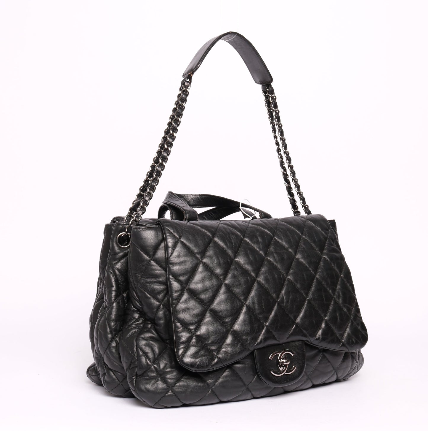 Chanel Black Soft Lambskin Puffy Double Sided 2-Way Bag
