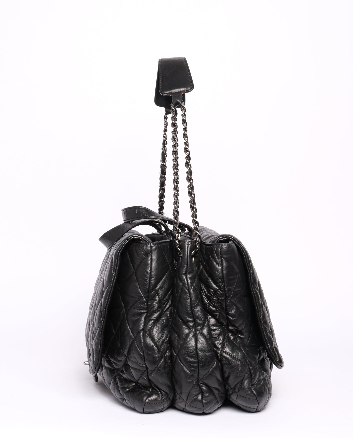 Chanel Black Soft Lambskin Puffy Double Sided 2-Way Bag