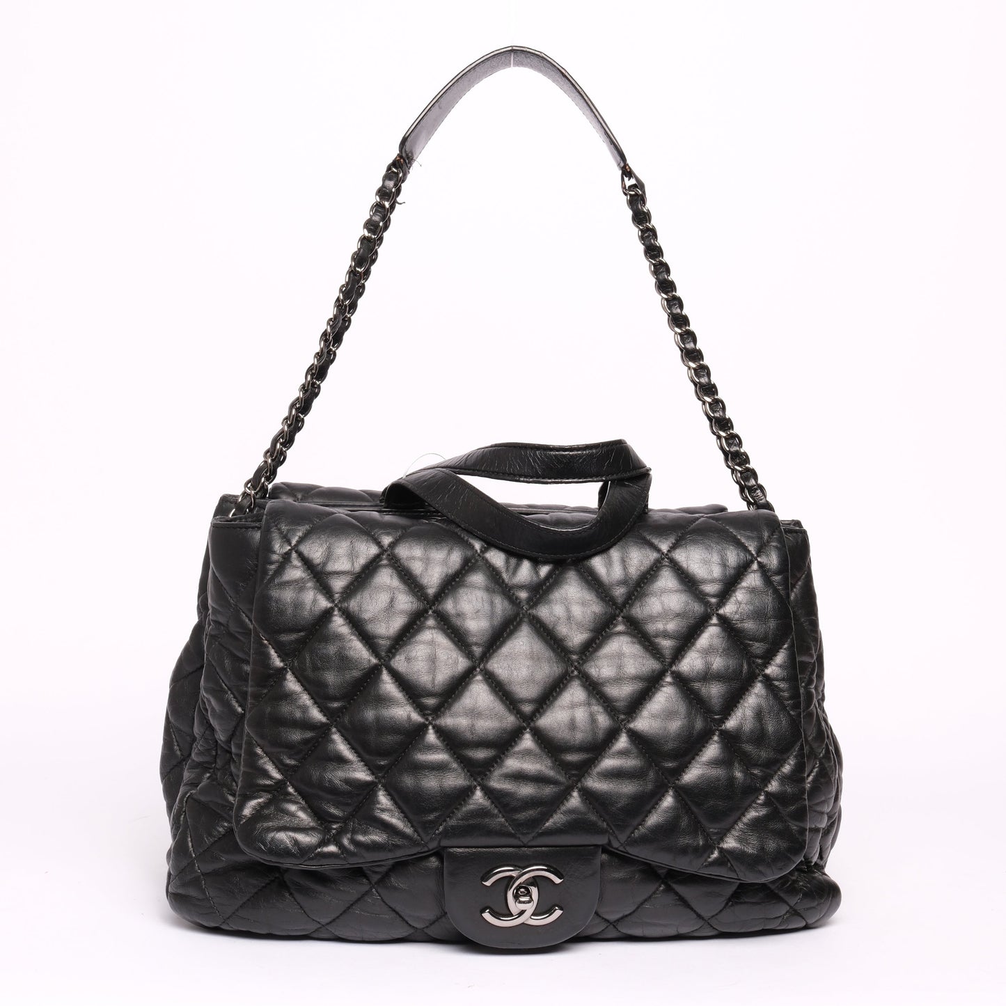 Chanel Black Soft Lambskin Puffy Double Sided 2-Way Bag