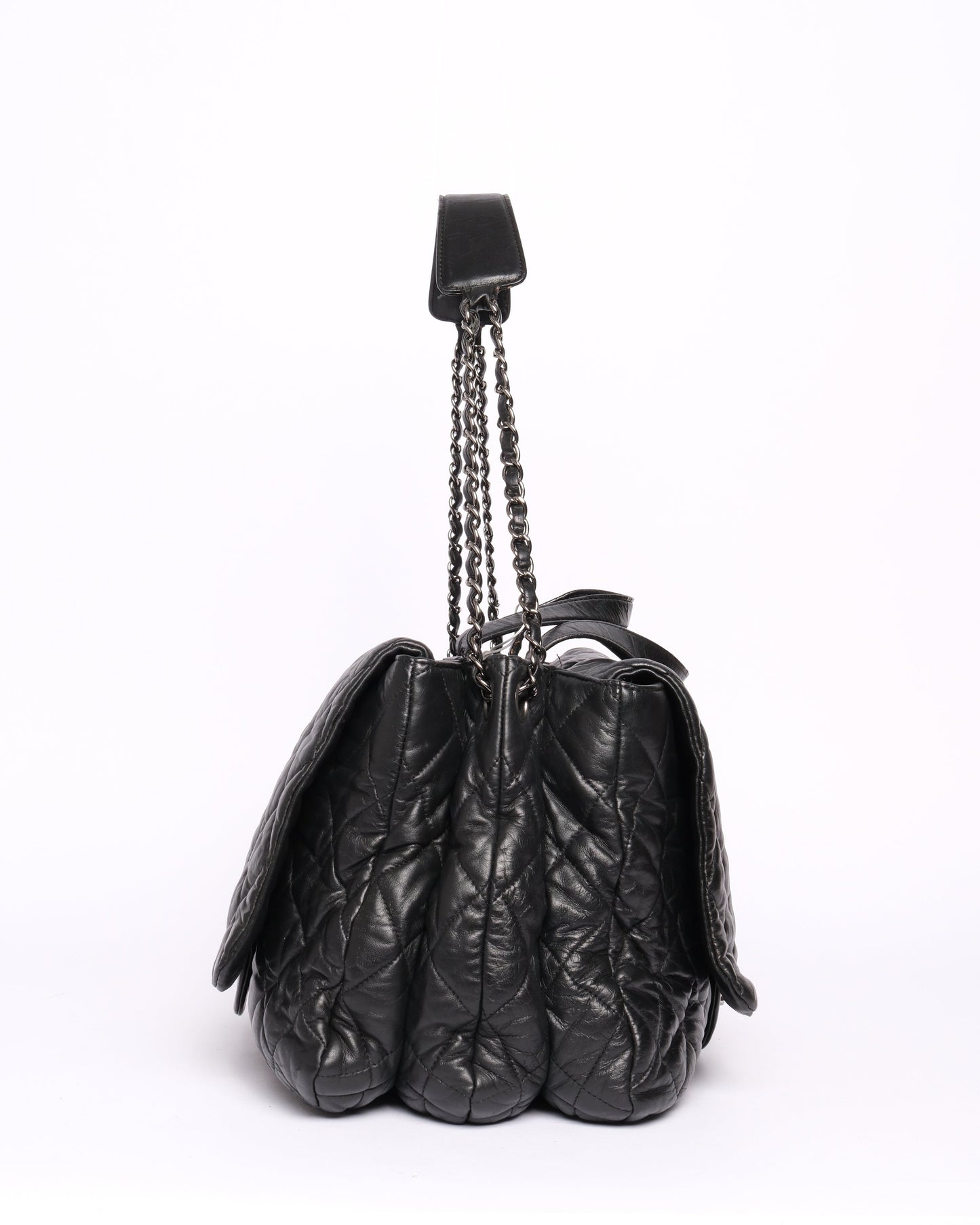 Chanel Black Soft Lambskin Puffy Double Sided 2-Way Bag