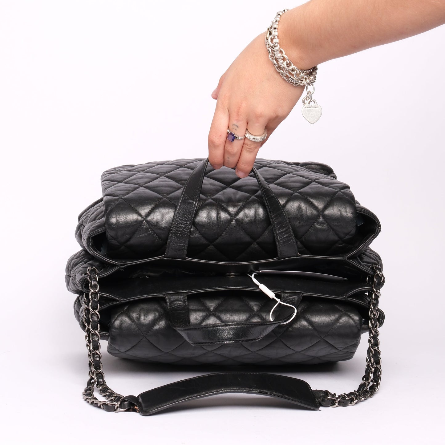 Chanel Black Soft Lambskin Puffy Double Sided 2-Way Bag