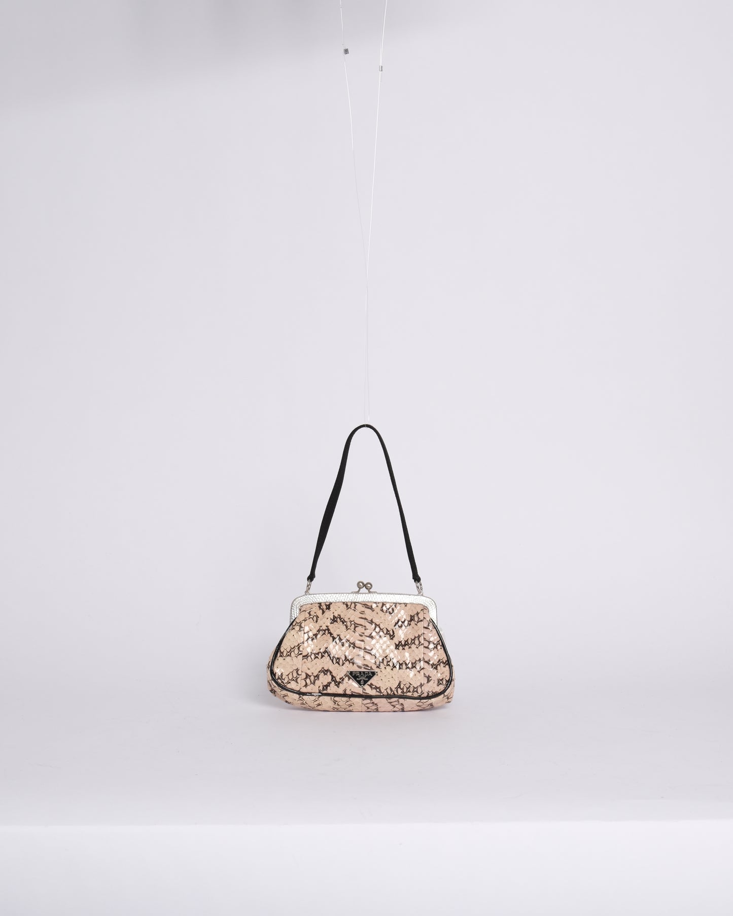 RARE Prada Pink Snakeskin Mini Top Handle Evening Bag