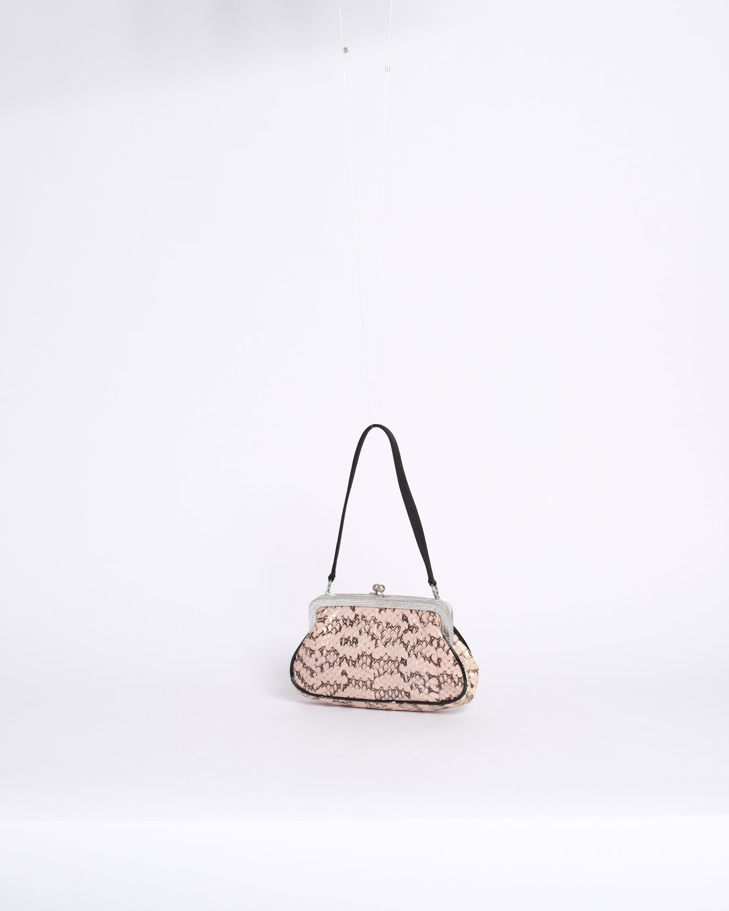 RARE Prada Pink Snakeskin Mini Top Handle Evening Bag