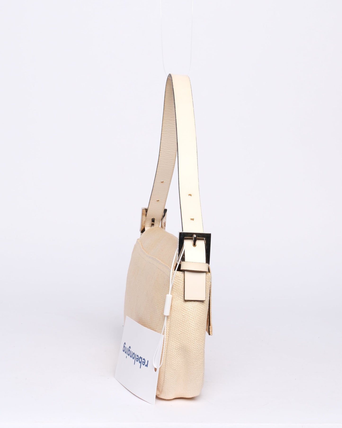 Fendi Brown & Ivory Tweed Leather Baguette Shoulder Bag