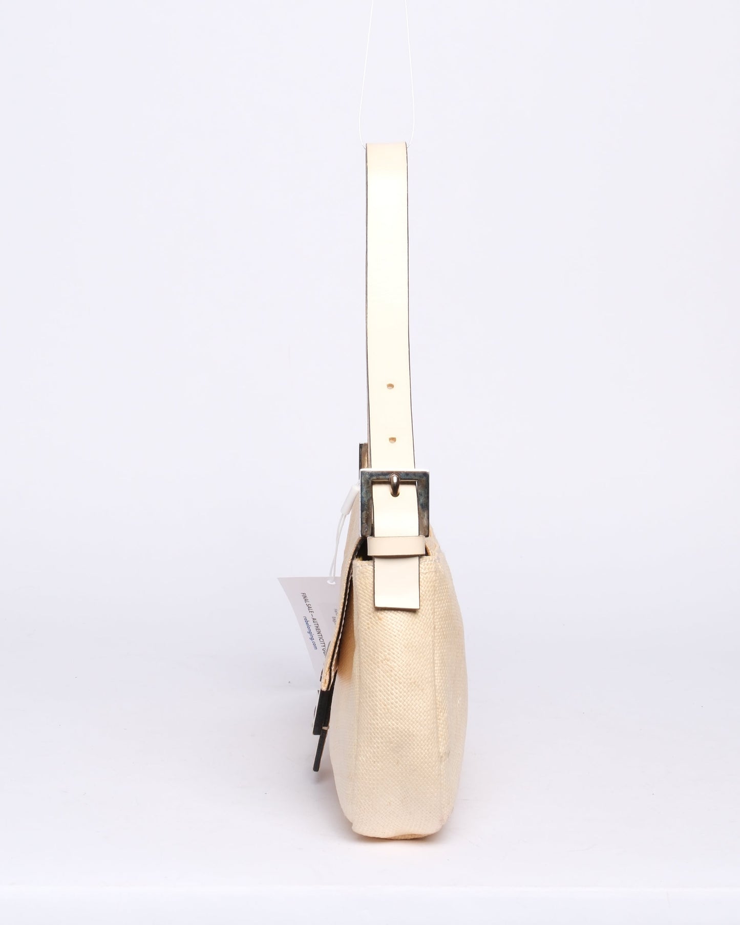 Fendi Brown & Ivory Tweed Leather Baguette Shoulder Bag