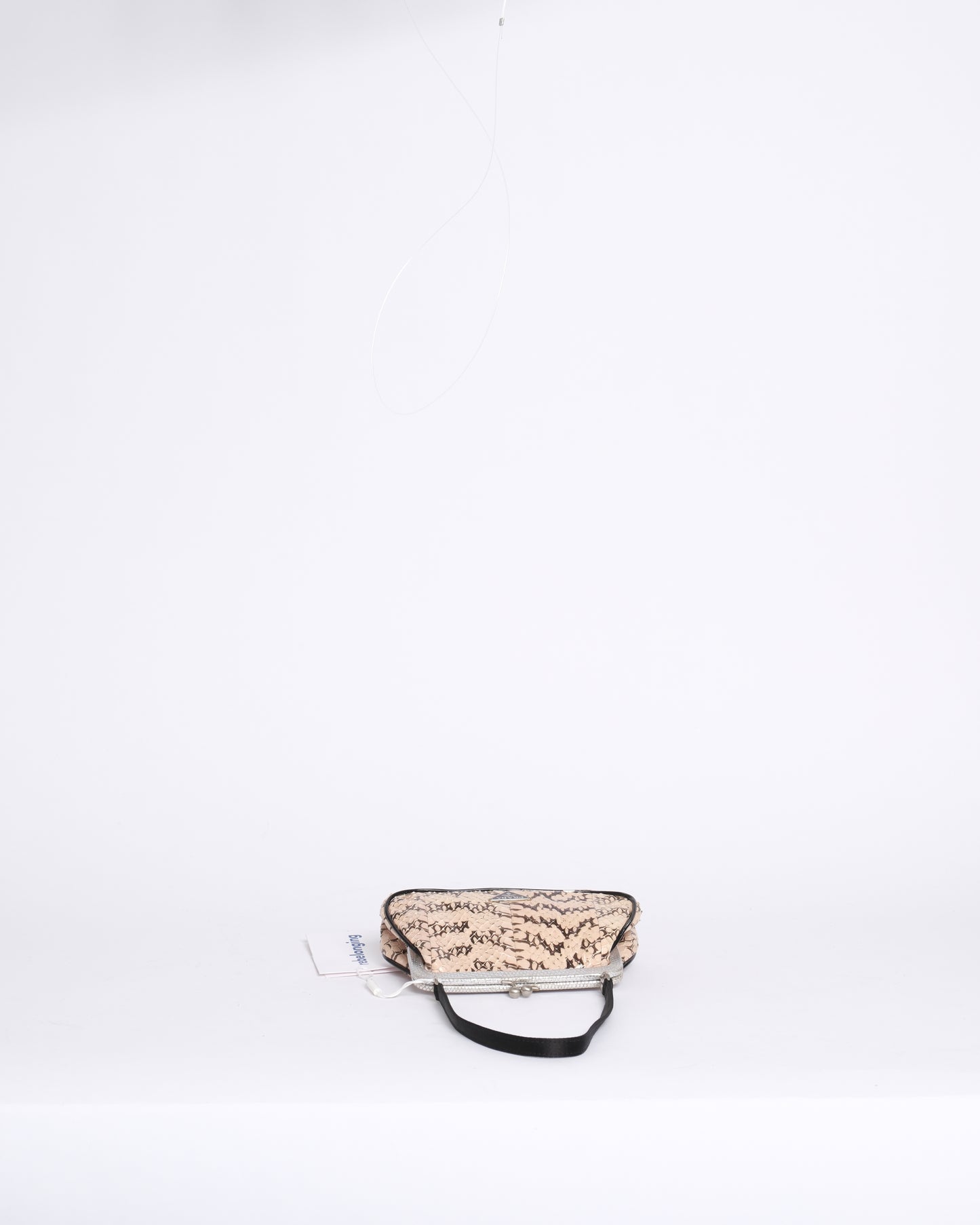 RARE Prada Pink Snakeskin Mini Top Handle Evening Bag