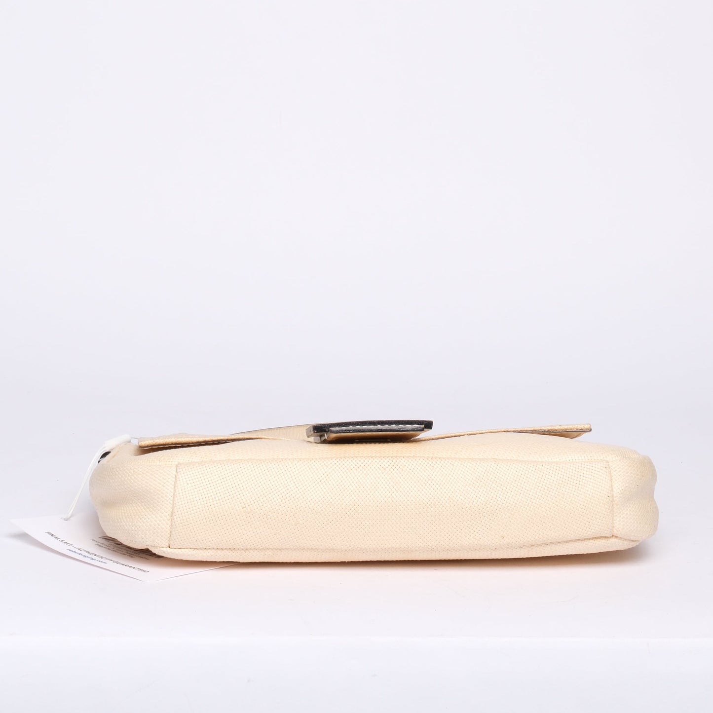 Fendi Brown & Ivory Tweed Leather Baguette Shoulder Bag