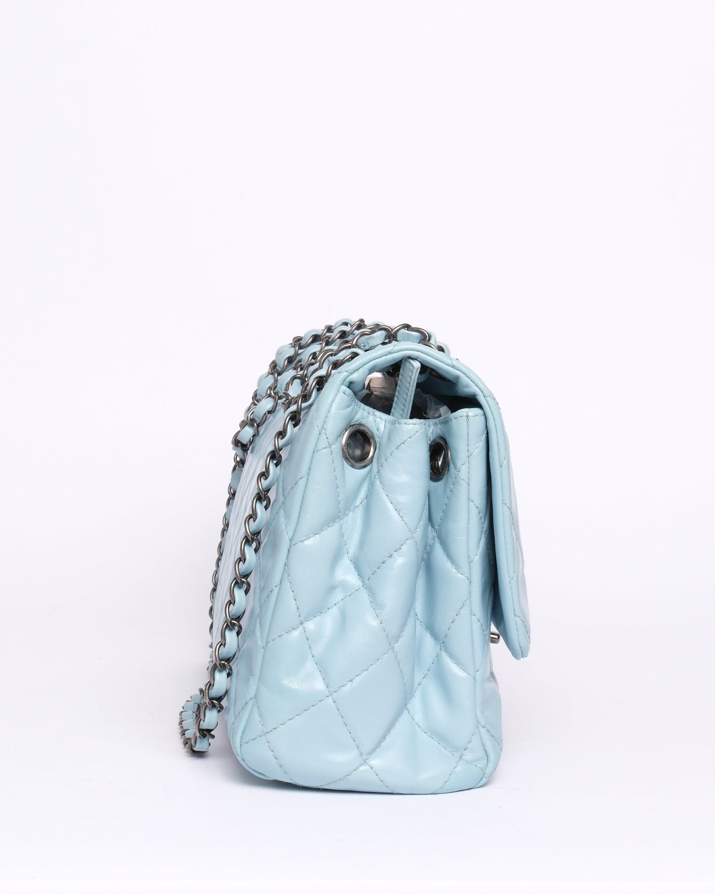 Chanel Baby Blue Puffy Glazed Calfskin Coco Soft Flap Bag