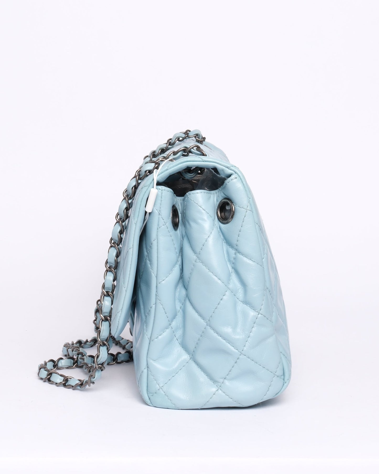 Chanel Baby Blue Puffy Glazed Calfskin Coco Soft Flap Bag
