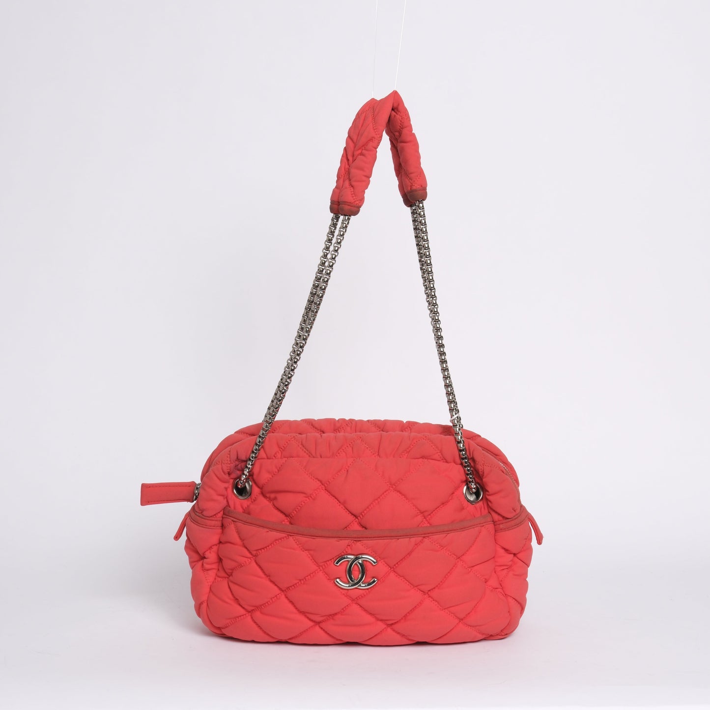 Chanel Bright Orange Bubble Quilted Shoulder Bag