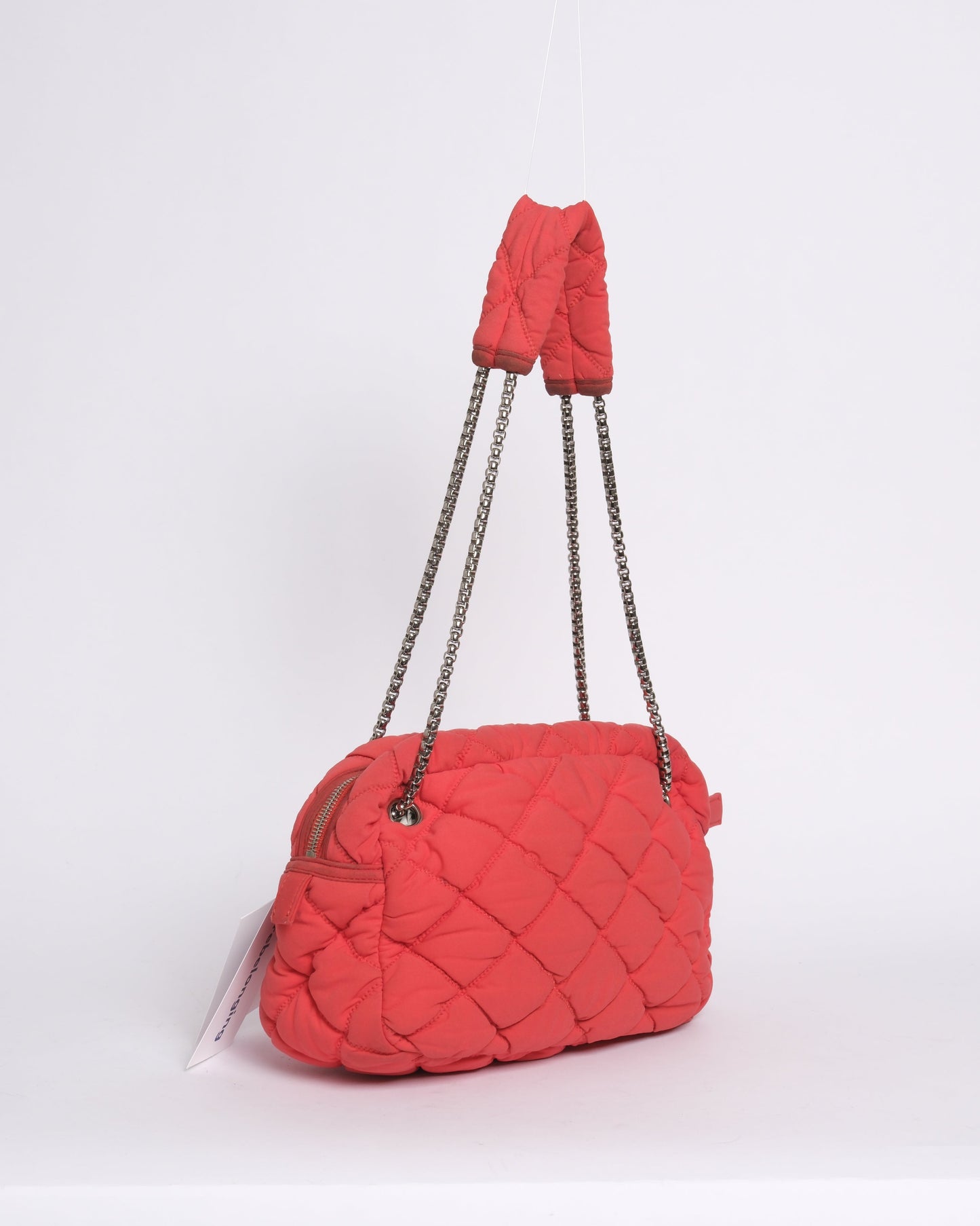 Chanel Bright Orange Bubble Quilted Shoulder Bag