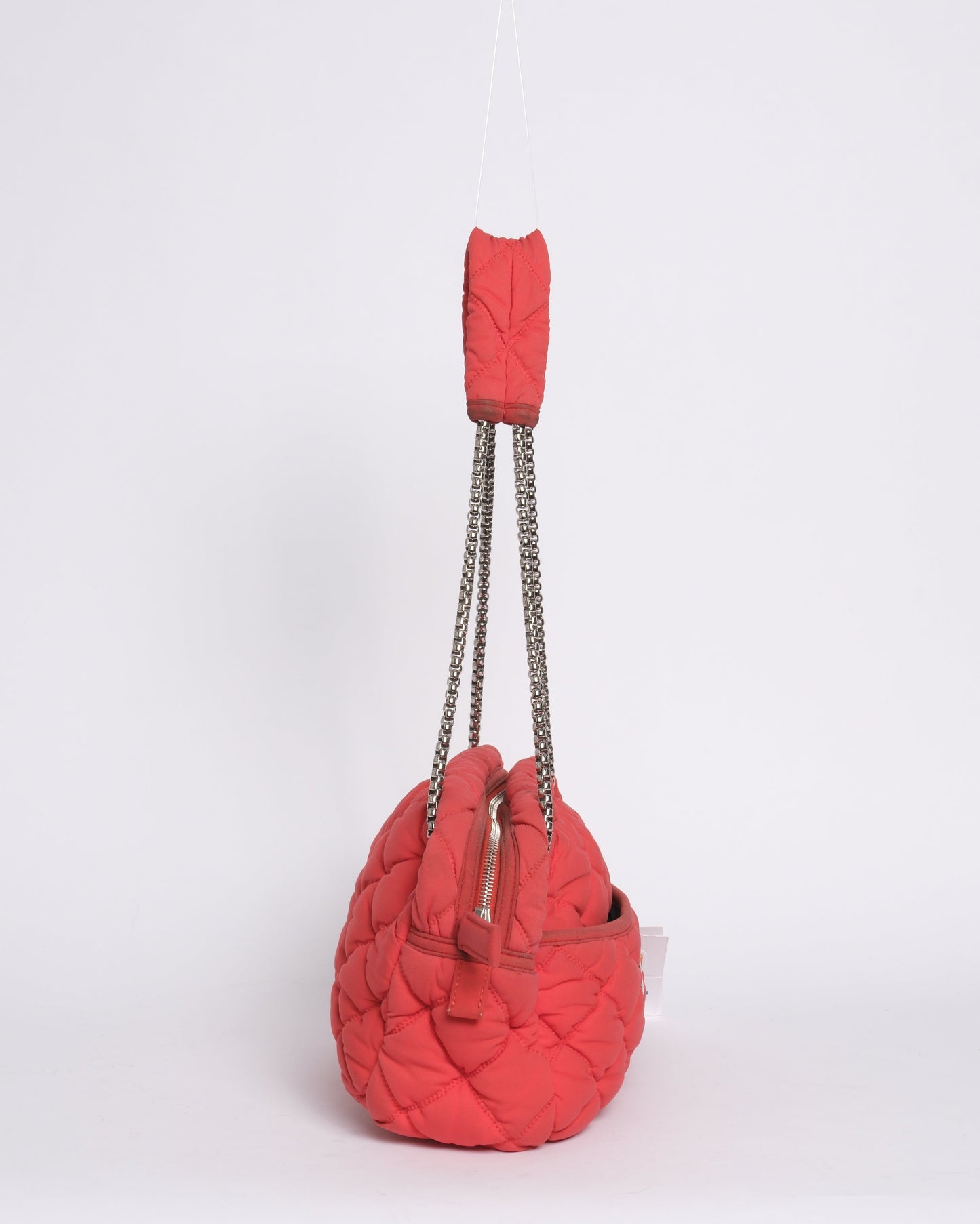 Chanel Bright Orange Bubble Quilted Shoulder Bag