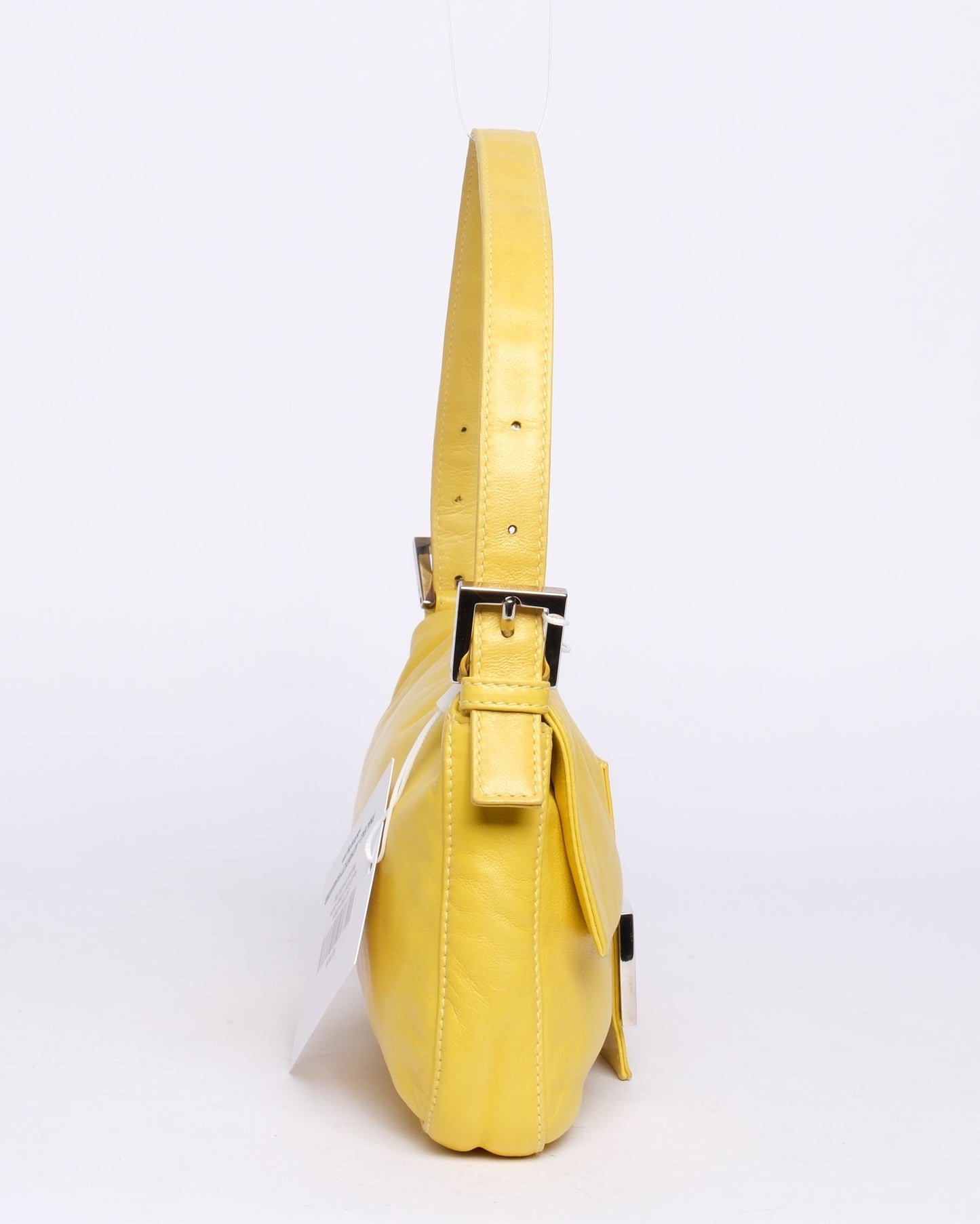 Fendi Yellow & Green Leather Baguette Shoulder Bag
