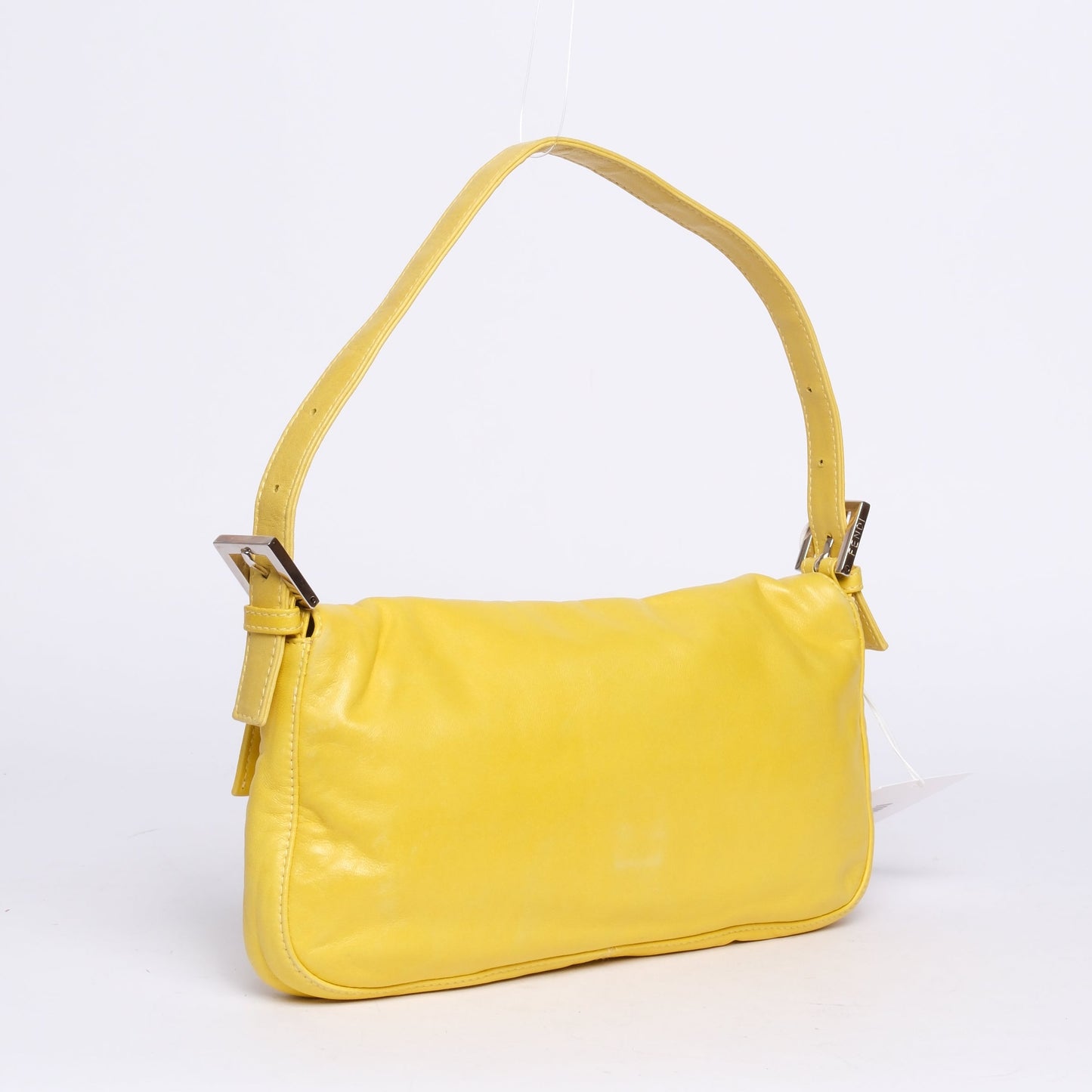 Fendi Yellow & Green Leather Baguette Shoulder Bag