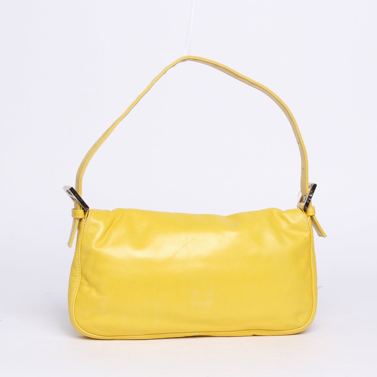 Fendi Yellow & Green Leather Baguette Shoulder Bag