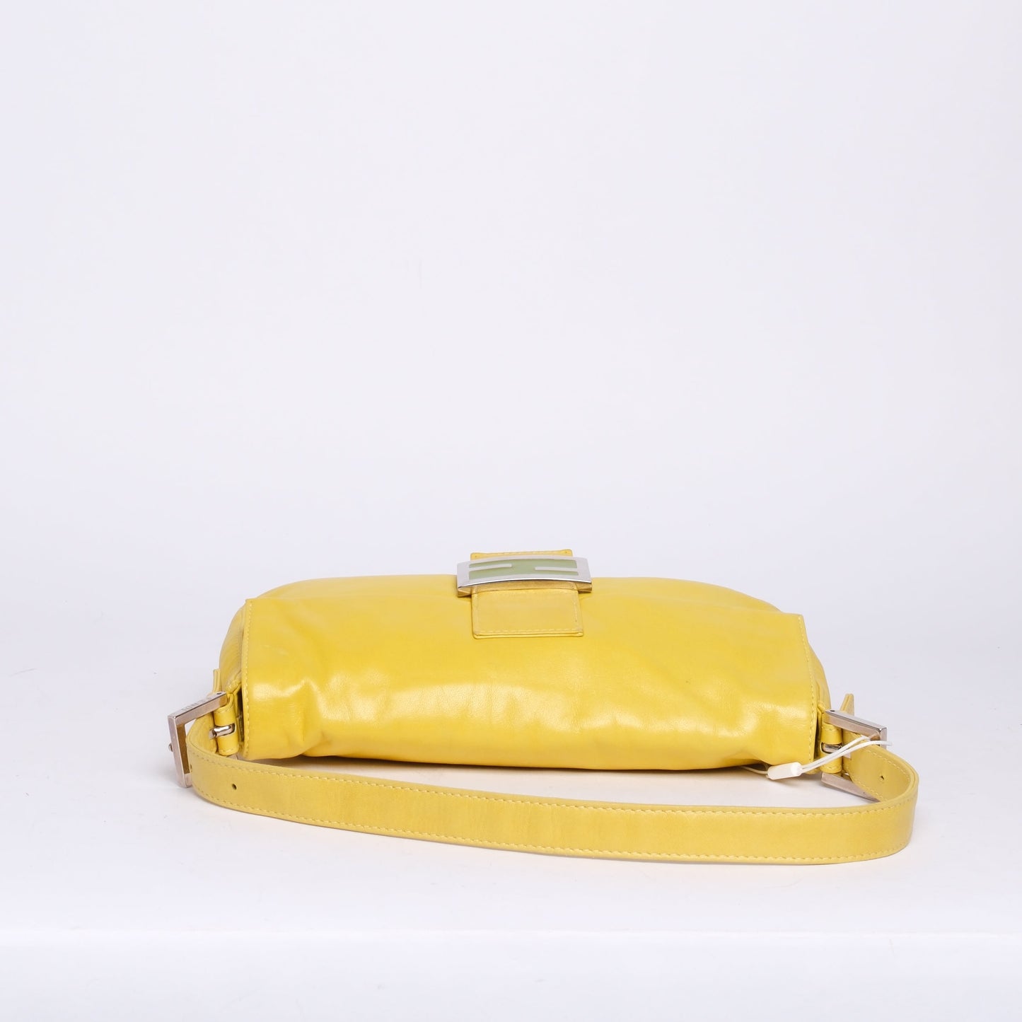 Fendi Yellow & Green Leather Baguette Shoulder Bag