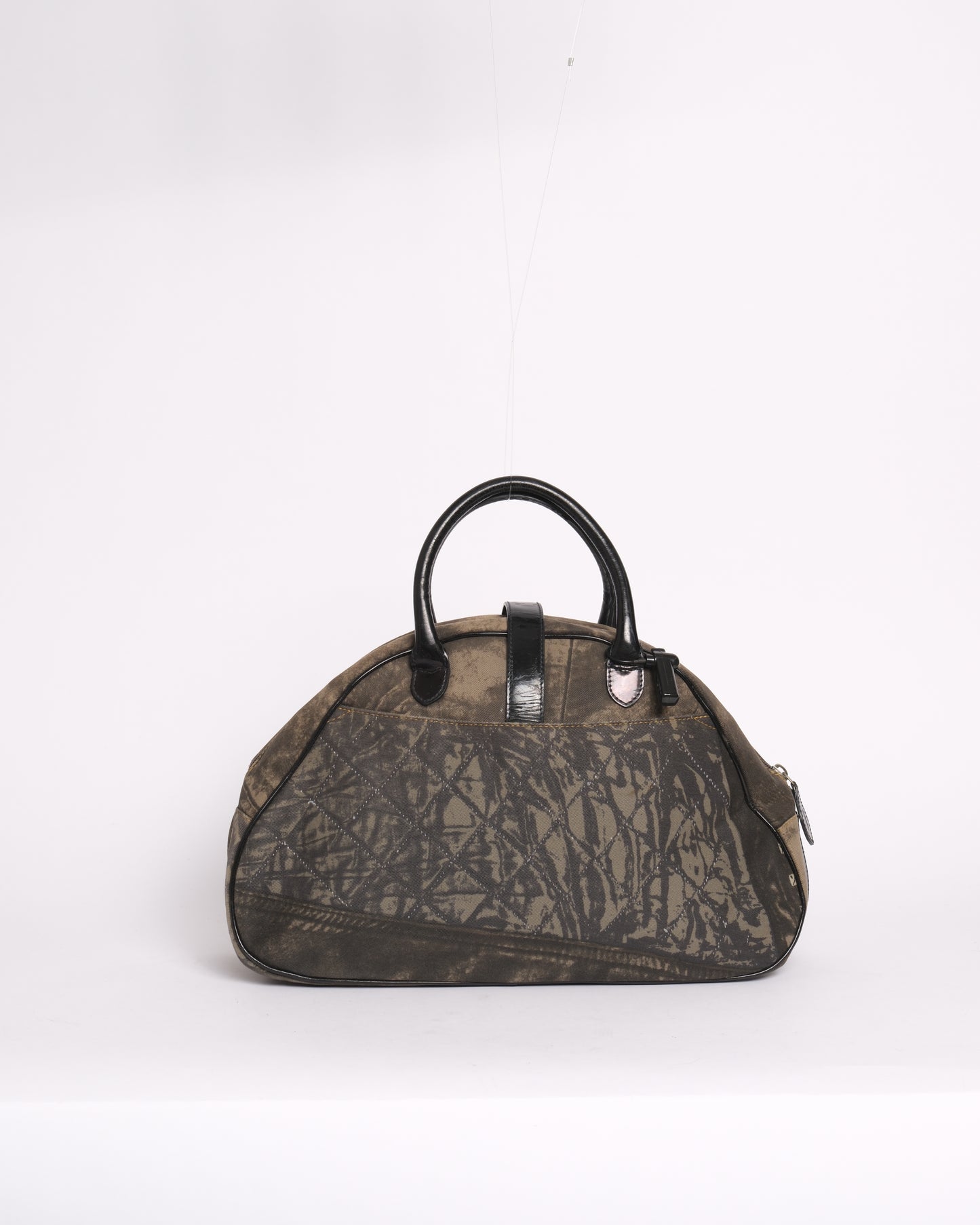 Christian Dior Denim & Leather Speedway Double Saddle Bowler Bag