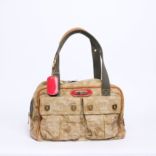 RARE Louis Vuitton X Murakami Green Denim Monogram Jasmine Shoulder Bag
