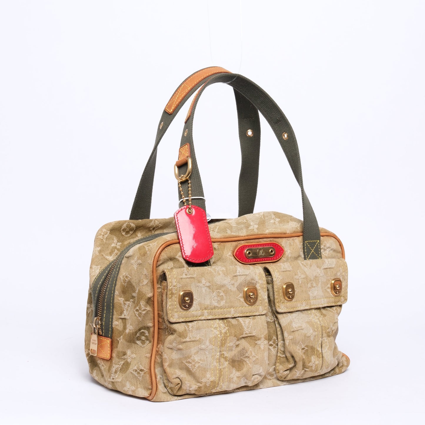 RARE Louis Vuitton X Murakami Green Denim Monogram Jasmine Shoulder Bag
