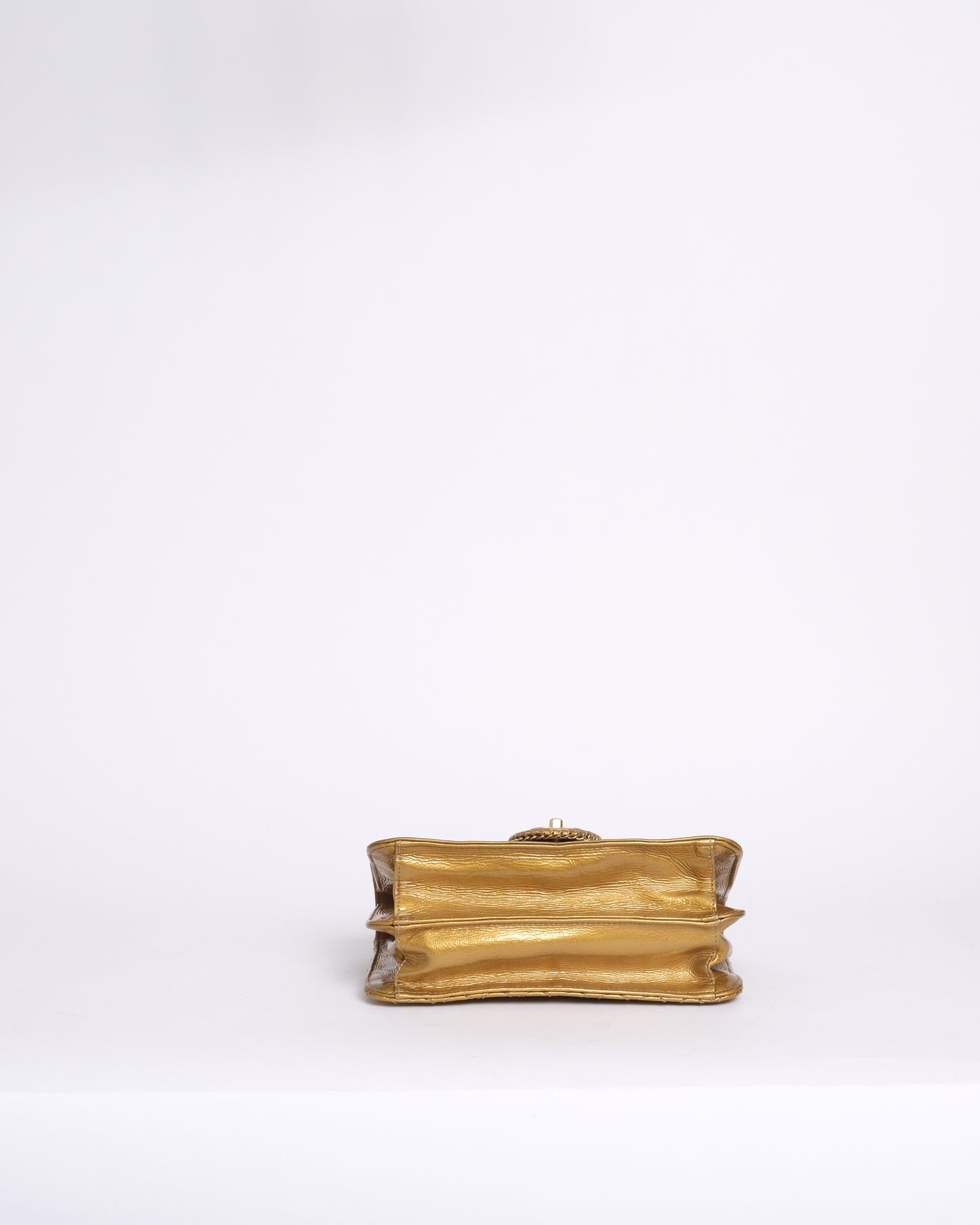 Chanel Gold Luxe Ligne Patent Leather Madison Flap