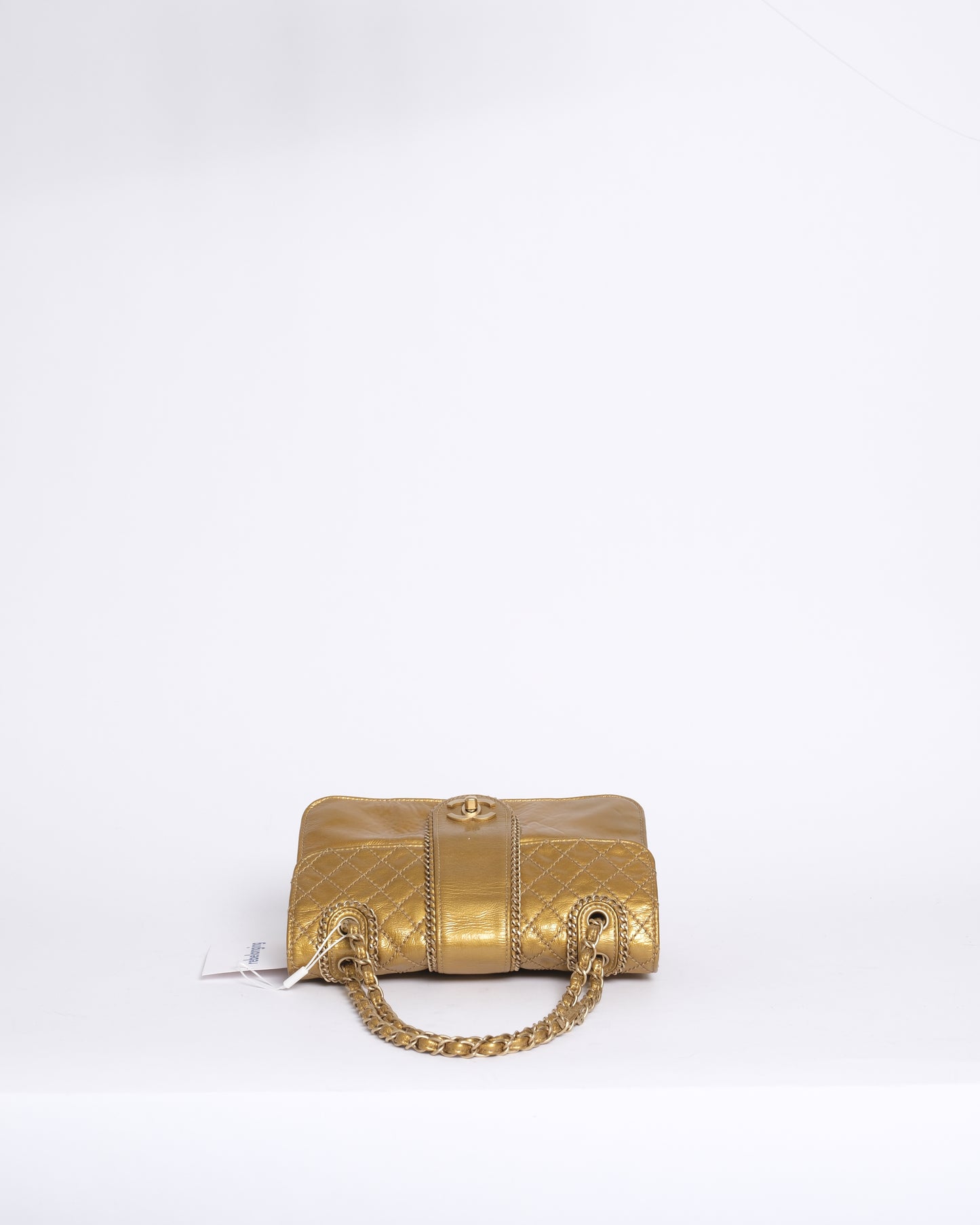 Chanel Gold Luxe Ligne Patent Leather Madison Flap
