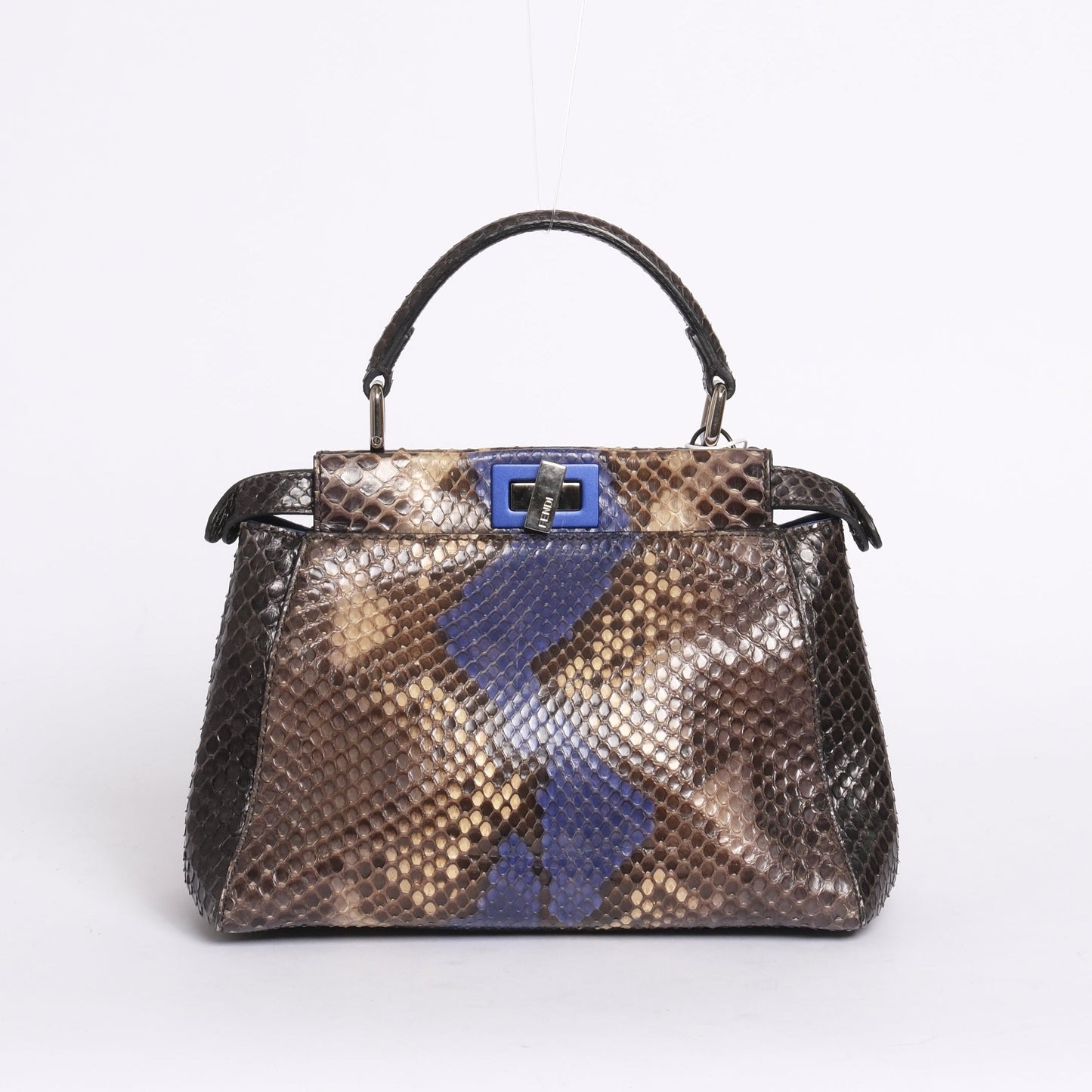RARE Fendi Multicolored Python Mini Peakaboo Top Handle Bag