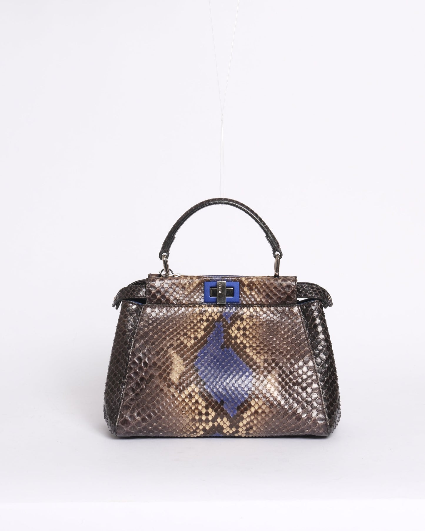 RARE Fendi Multicolored Python Mini Peakaboo Top Handle Bag